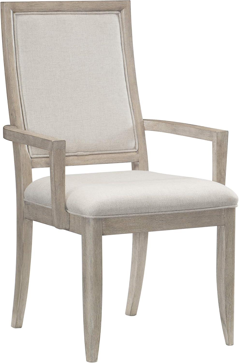 Lexicon Contemporary Wood Dining Room Arm Chair in Gray (Set of 2)