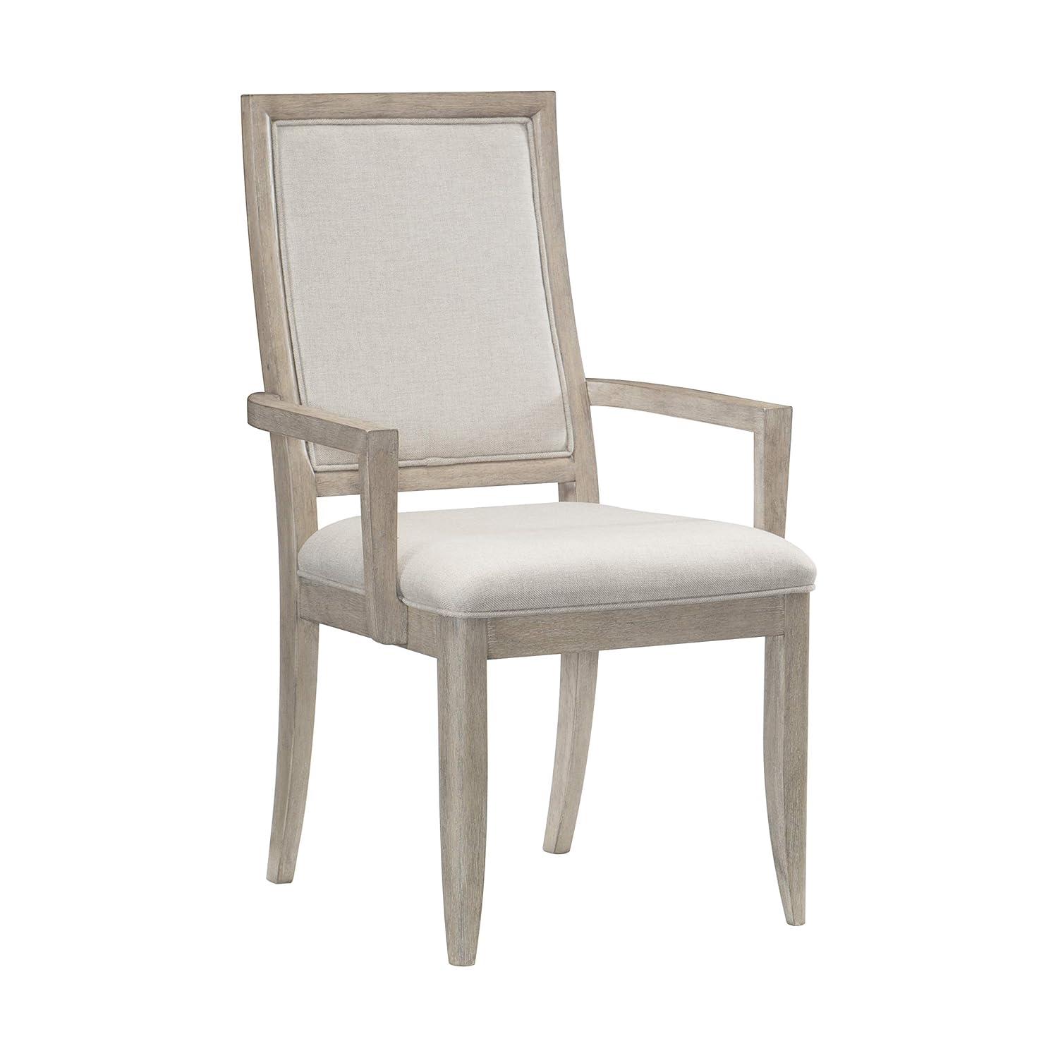 Lexicon Contemporary Wood Dining Room Arm Chair in Gray (Set of 2)