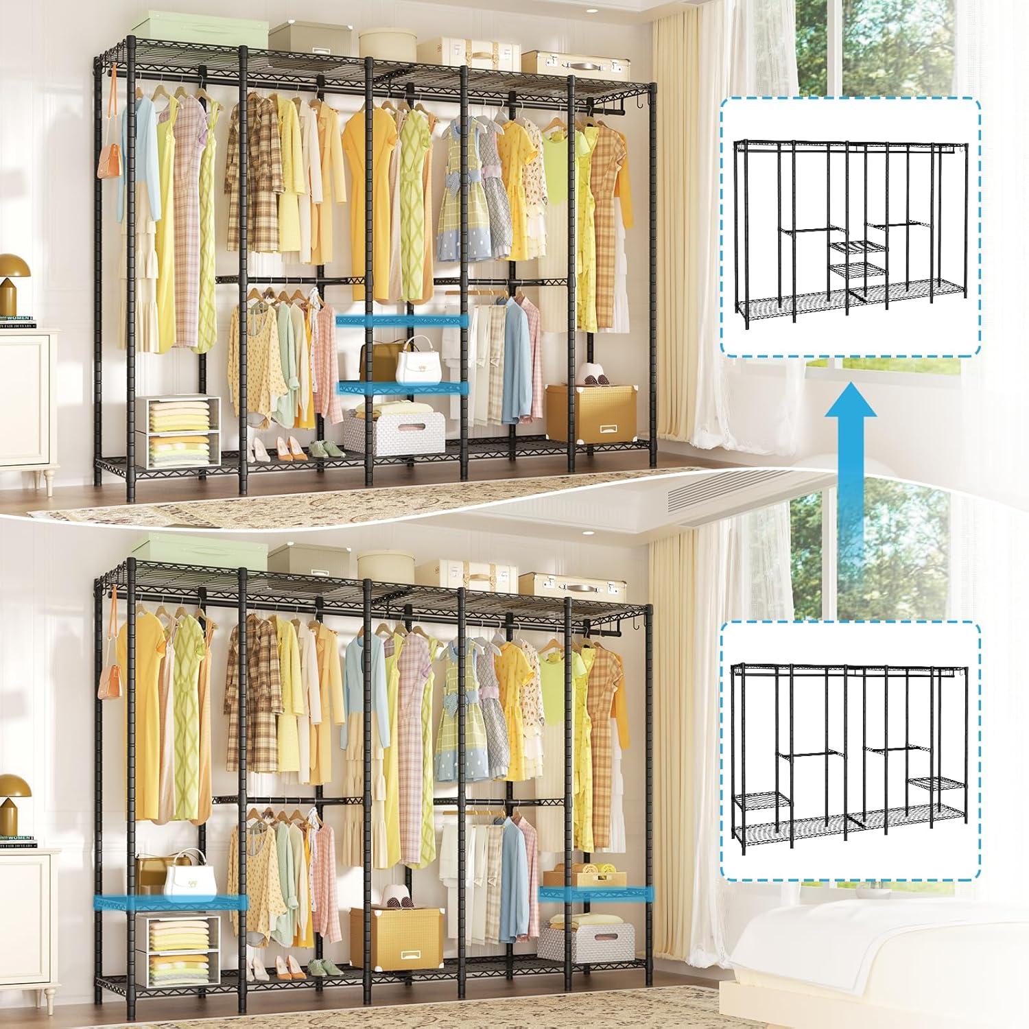 89.8'' Metal Freestanding Garment Rack