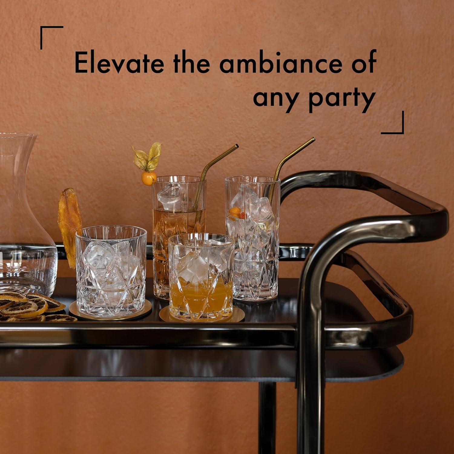 Orrefors Peak Old Fashioned Glass (Set of 4) - 8.5 Fl. Oz., Royal Peak Design, Glassware for Whiskey, Bourbon, Gin, Serving Cocktails & Margaritas, Dishwasher Safe