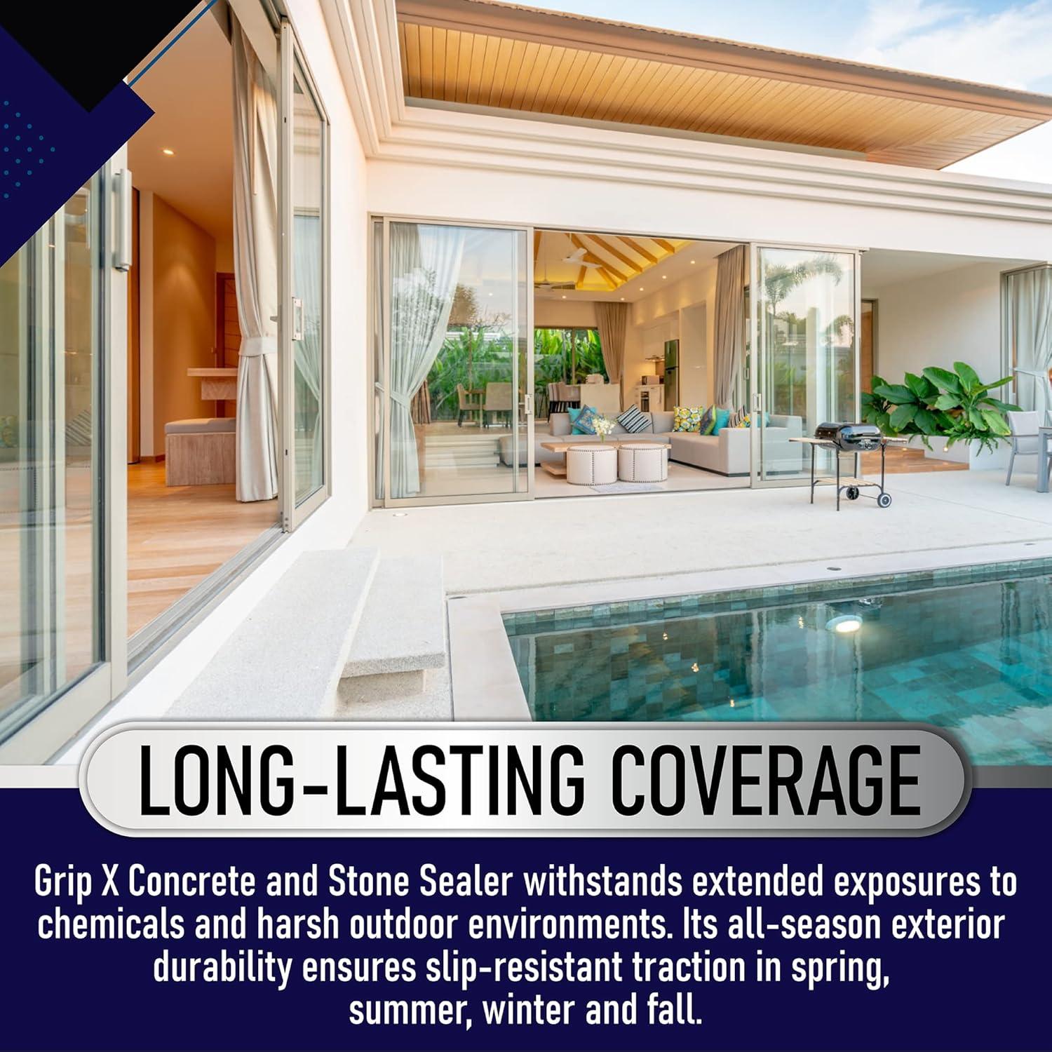 GripX Non-Slip Coating and Sealant for Indoor and Outdoor Tiles, Concrete