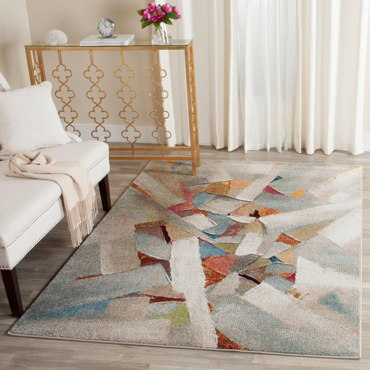 Safavieh Porcello Gray and Multicolor Abstract Area Rug