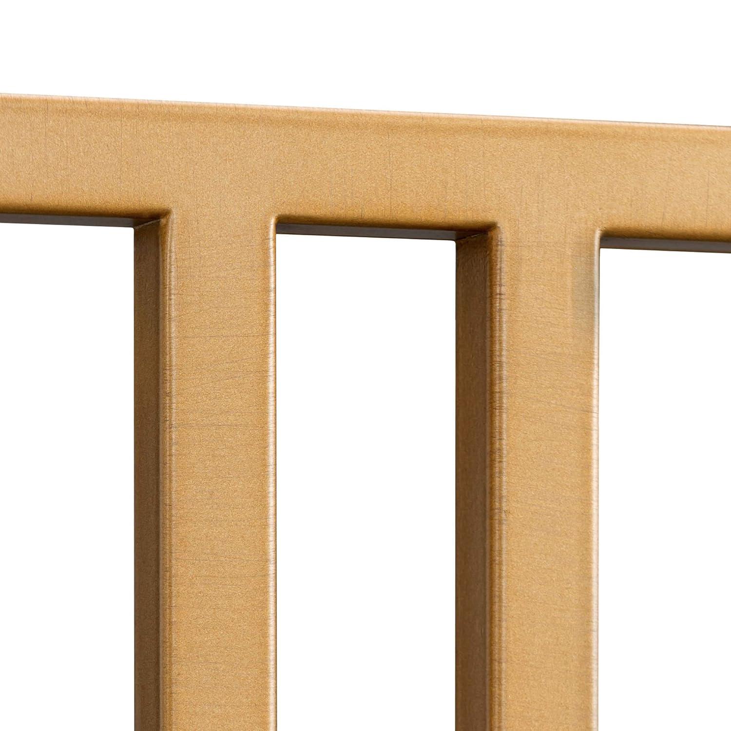 Evelyn&Zoe Cortland 48" Wide Rectangular Console Table with Glass Shelves, Brass