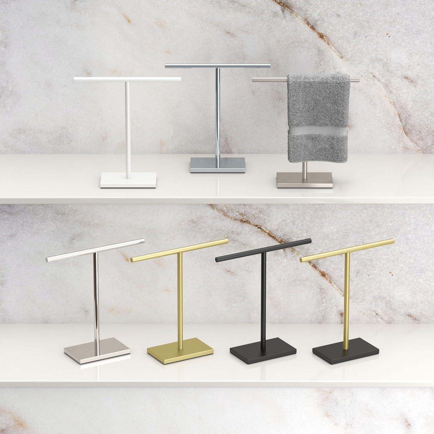 Freestanding Countertop Hand Towel Holder | 11.13"H x 10.50"W Weighted Base Towel Rack Stand