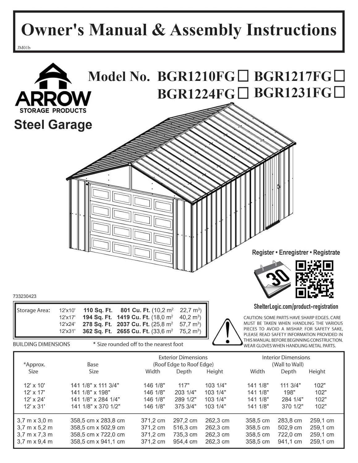 Arrow Murryhill 12 ft. W x 17 ft. D Metal Storage Shed