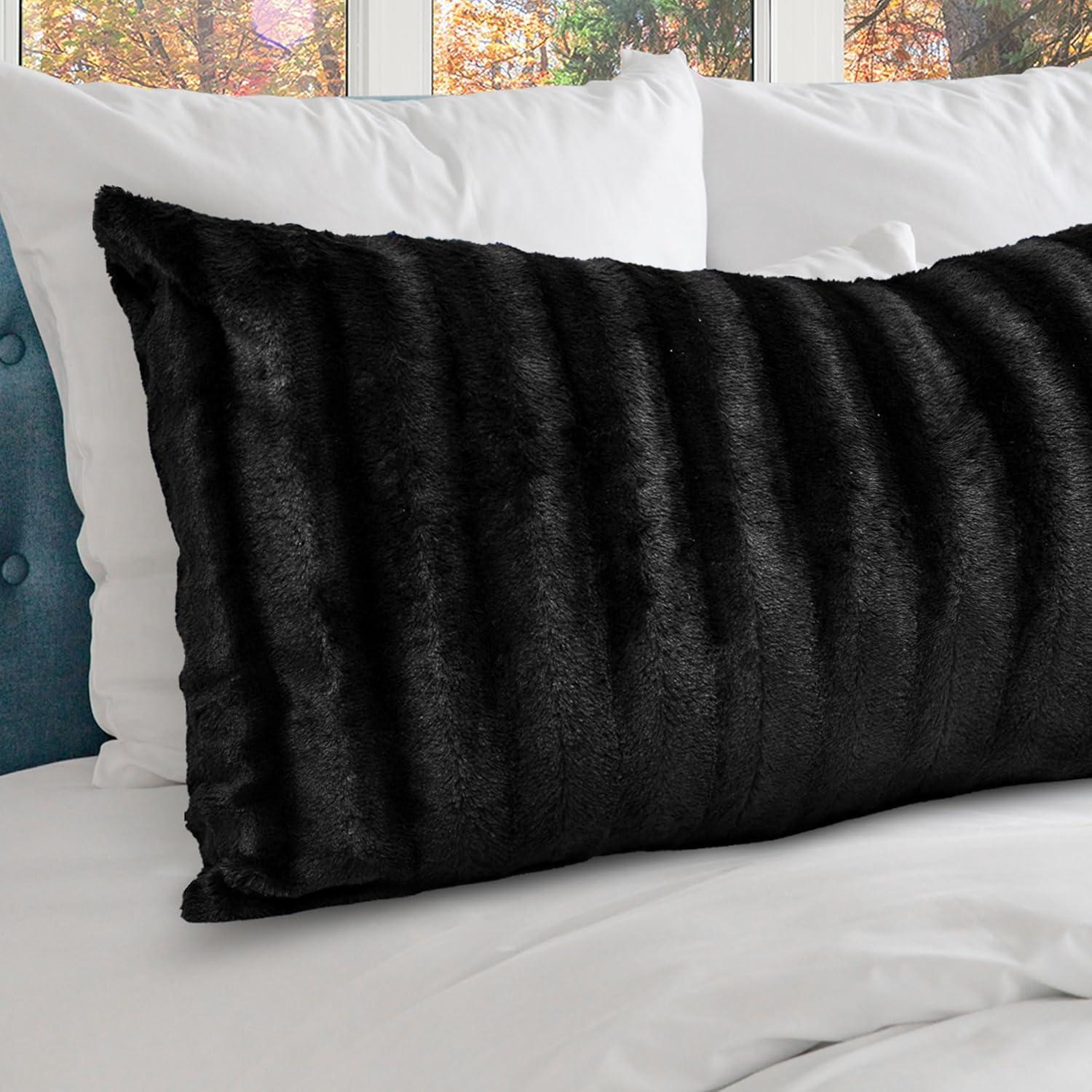 Cheer Collection Faux Fur Throw Pillow