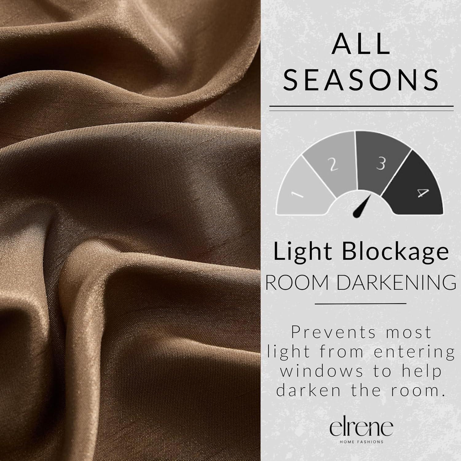 All Seasons Single Blackout Window Curtain Panel - 52" x 84" - Chocolate - Elrene Home Fashions