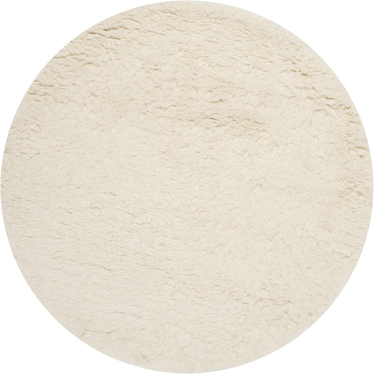 Flokati FLK150 Hand Tufted Indoor Area Rug - Ivory - 6' Round - Safavieh