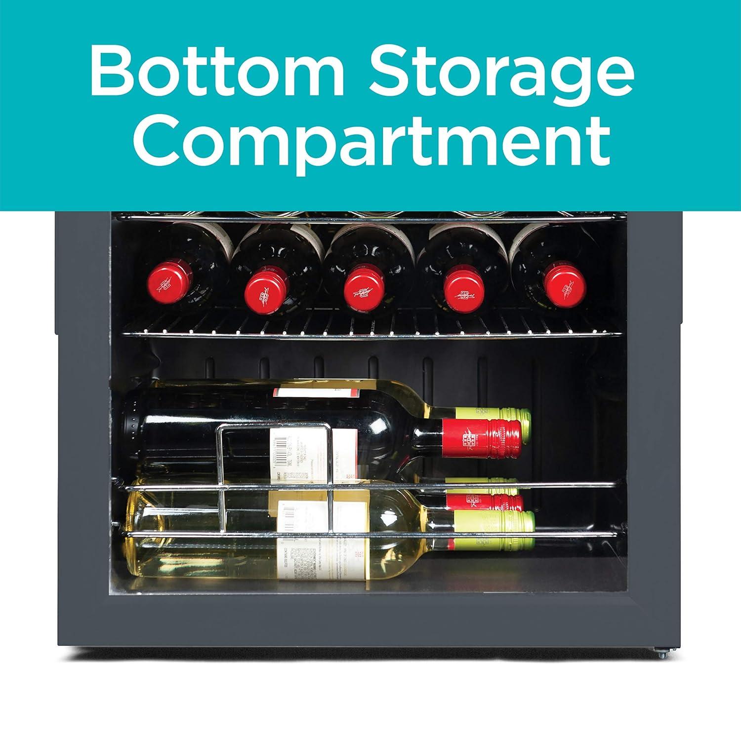 BLACK+DECKER BLACK+DECKER Wine Fridge 14 Bottles, Freestanding Wine Refrigerator with Compressor Cooling
