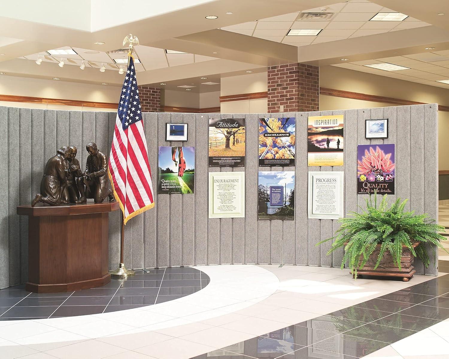 Gray Acoustical Folding Partition Wall with Magnetic Connectors