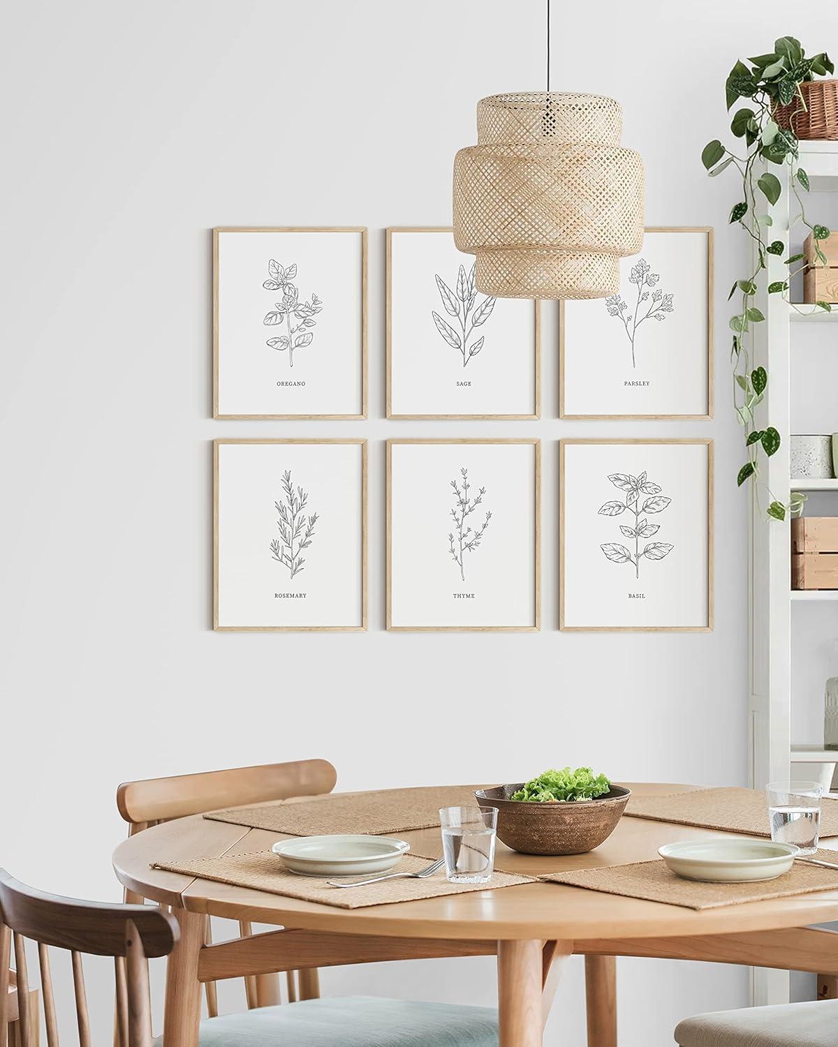 HAUS AND HUES Kitchen Herbs Wall Art Decor for Kitchen Herb Art Prints and Kitchen Signs Wall Decor | Herb Prints Kitchen Wall Art Kitchen Posters for Wall Herb Decor (8"X10" Unframed)