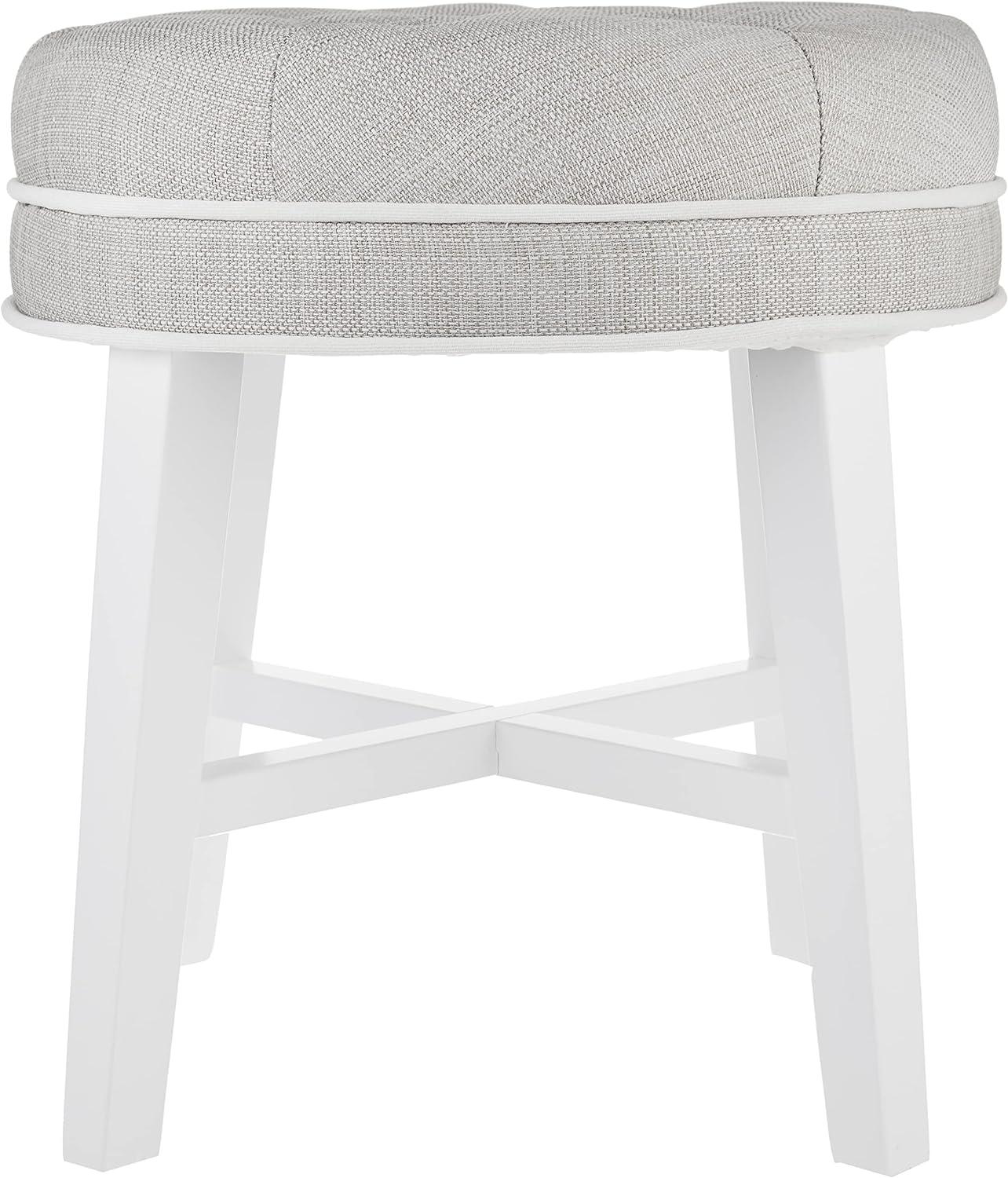 18" Sophia Tufted Backless Wood Vanity Stool Spa Blue - Hillsdale Furniture