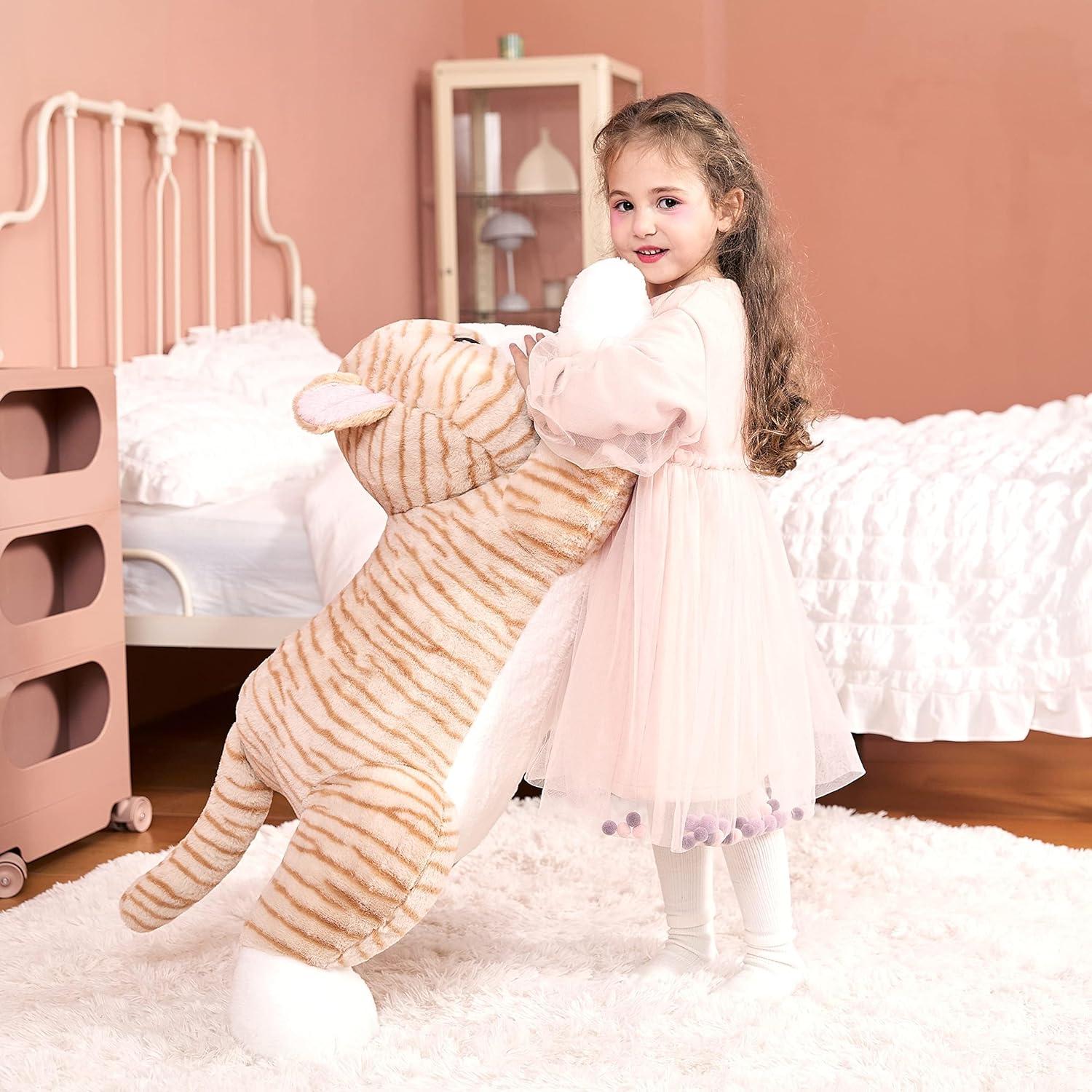 IKASA Giant Cat Stuffed Animal Plush Toy,Large Jumbo Kitten 30" Orange Huge Cute Soft Toys,Big Size Plushy Fluffy Fat Oversized Plushie,Gifts for Kids Girls Boys Girlfriend Children