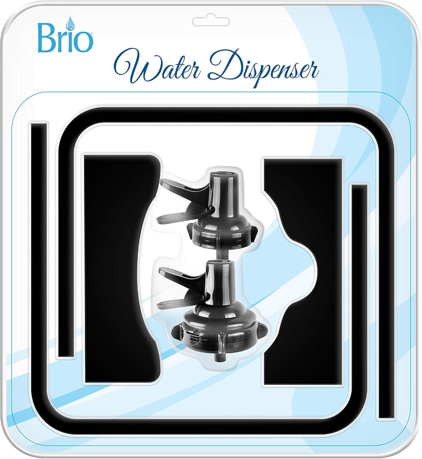 Brio Stainless Steel 3-5 Gallon Water Jug Stand with 2 Dispenser Valves, Non-Slip Water Stand with Fast Flow Water Spout