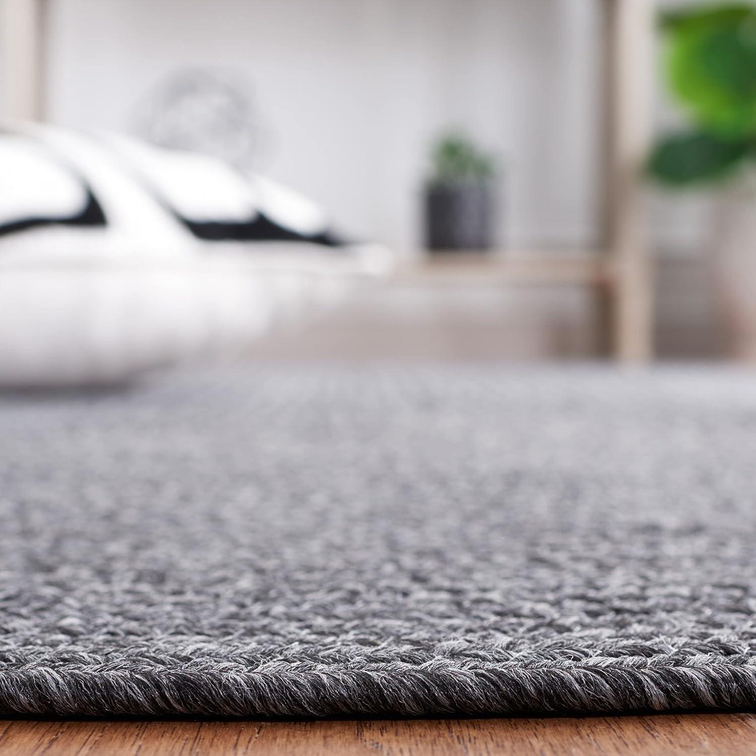 SAFAVIEH Alfombra Reversible Lavable a Máquina con Desgaste de Gino Trenzado, Negro, 10' x 14'