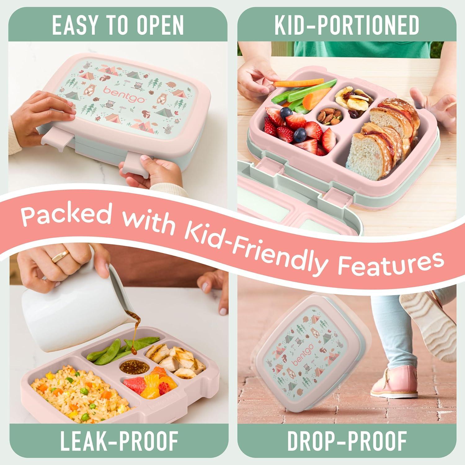 Bentgo Kids' Prints Leakproof, 5 Compartment Bento-Style Lunch Box