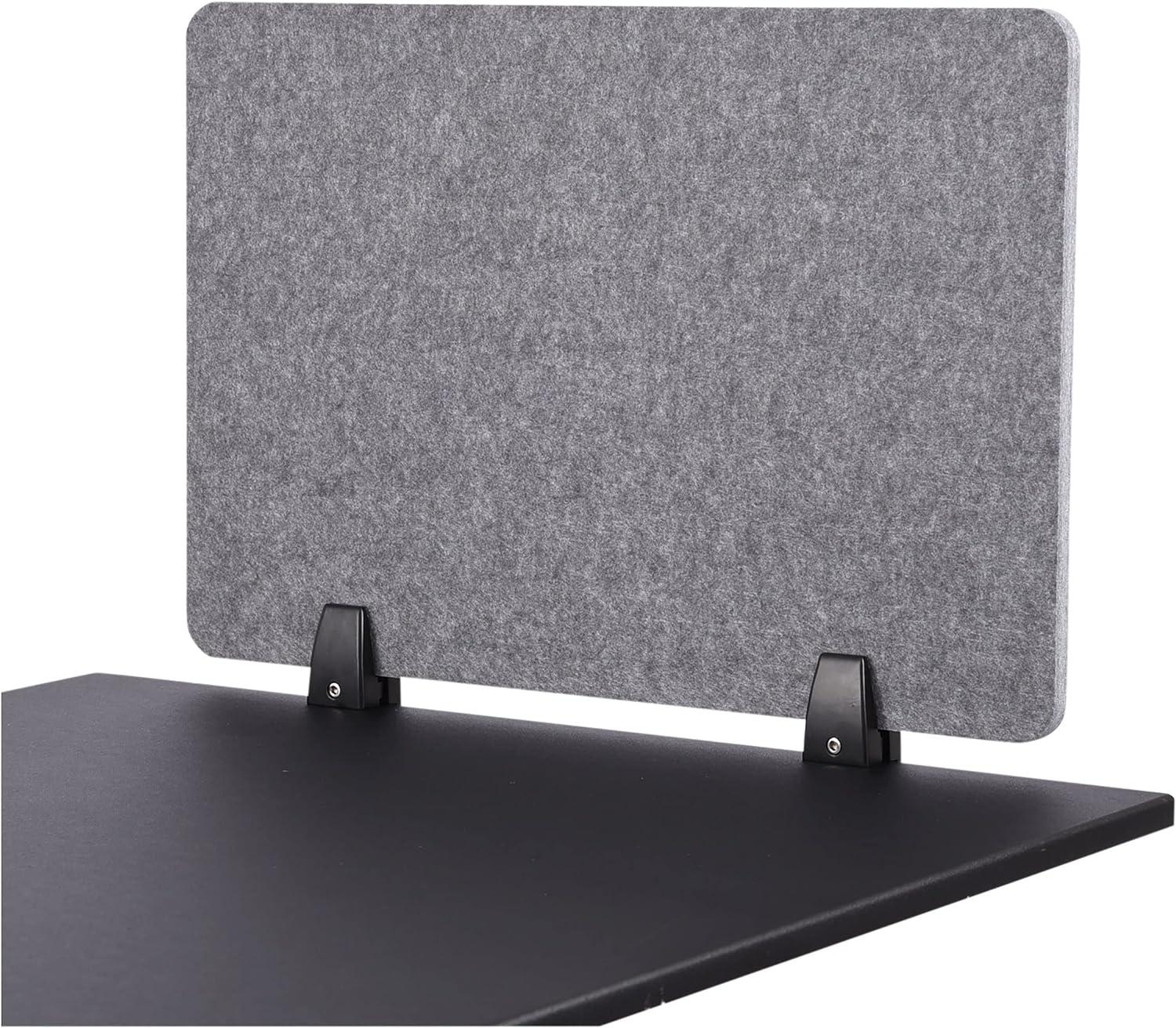 Stand Up Desk Store ReFocus Raw Clamp-On Acoustic Desk Divider Mounted Privacy Panel to Reduce Noise and Distractions (Castle Gray, 23.6" x 16")