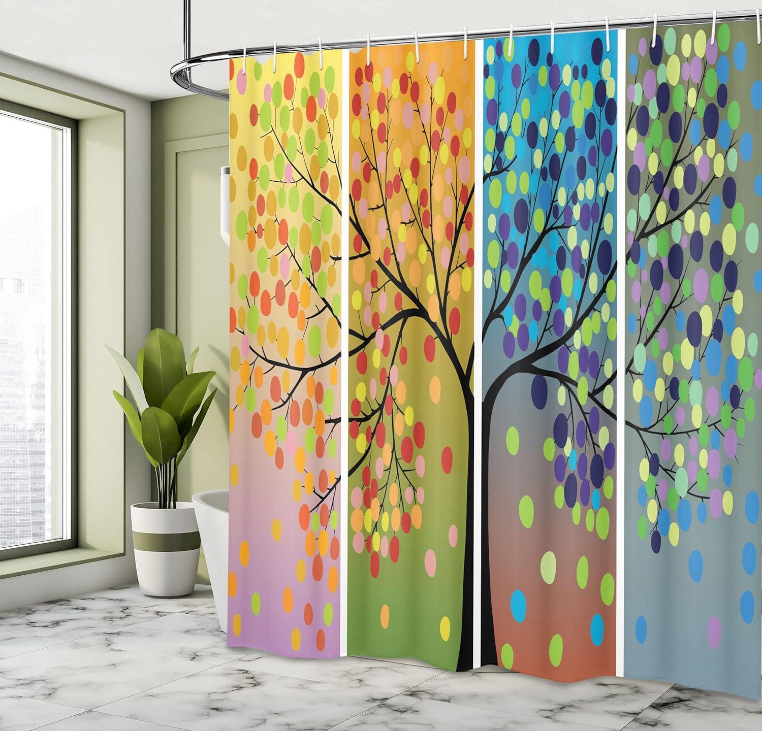 Ambesonne Abstract Shower Curtain with Hooks Included