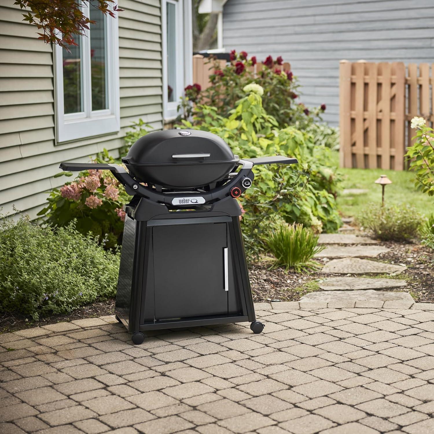 Weber Q2800N+ Gas Grill (Liquid Propane) With Stand Bundle, Black