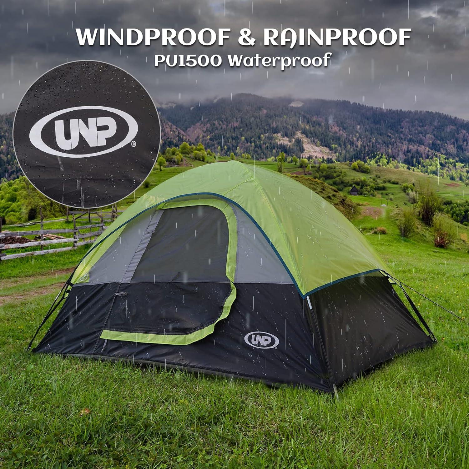 Fluorescent Green 2-Person Waterproof Camping Tent with Rainfly