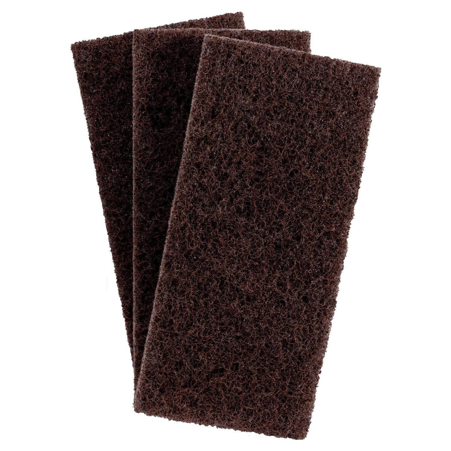 3M Doodlebug Scrub 'n Strip Pad 4 5/8 x 10 Brown 20/Carton 08004
