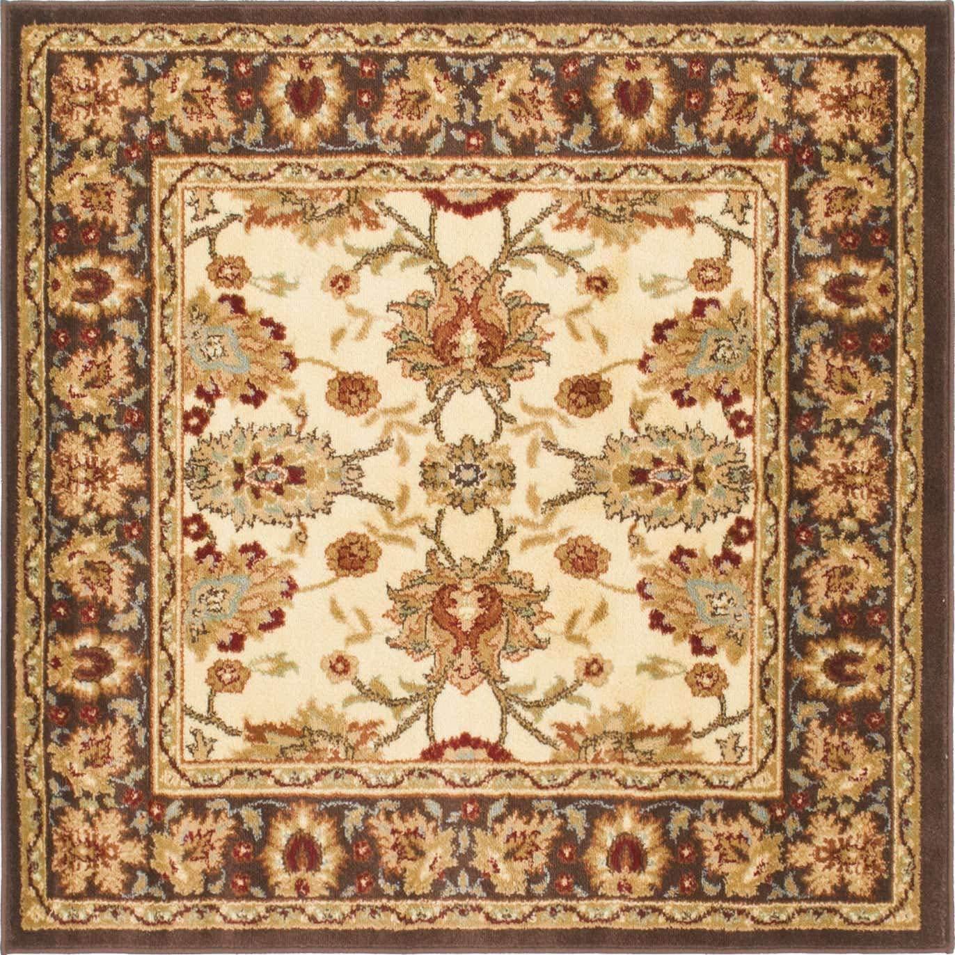 Unique Loom 4' 1 x 4' 1 Square Cream Voyage Springfield Area Rug