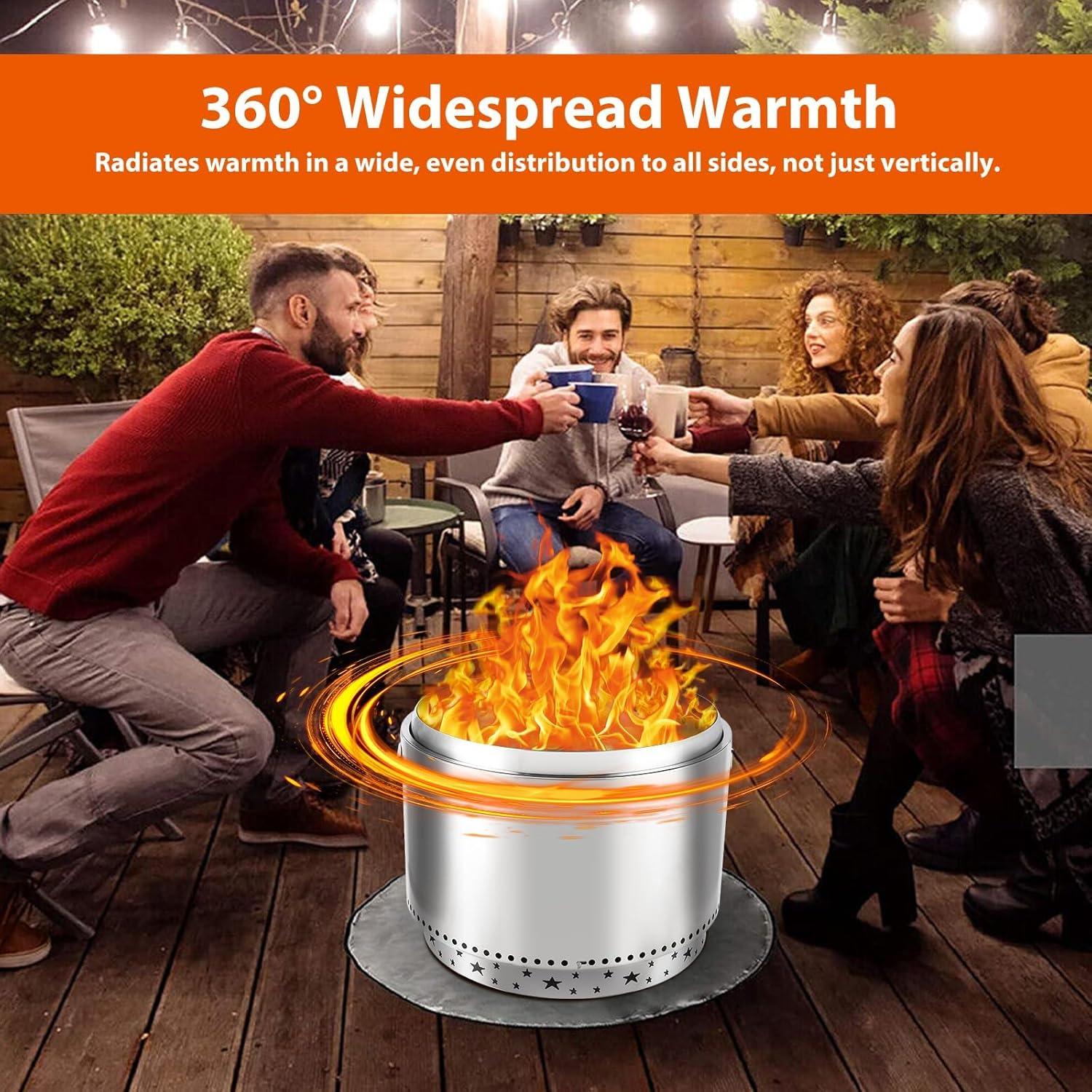 27 Inch Stainless Steel Portable Smokeless Fire Pit