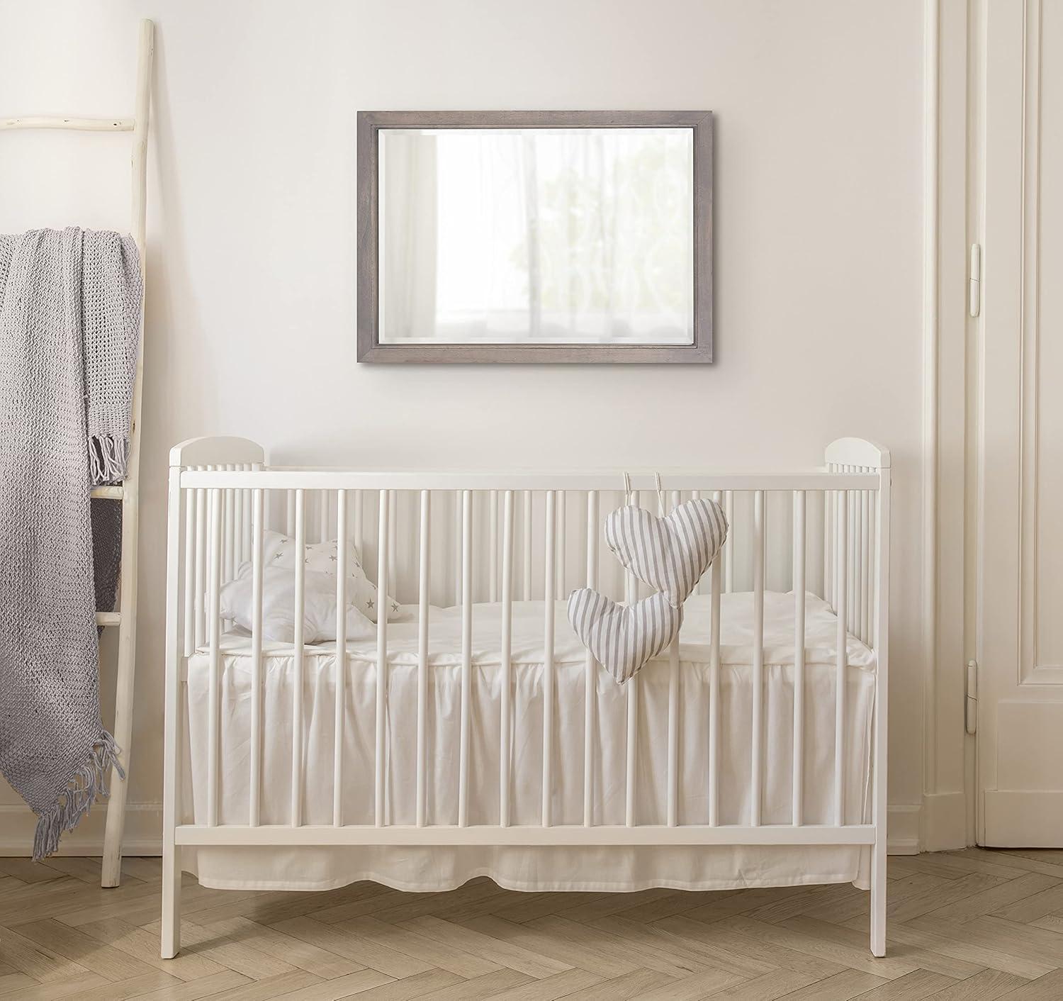 18" x 24" Hogan Wood Framed Decorative Wall Mirror Walnut Brown - Kate & Laurel: Rustic Rectangular, No Assembly Required