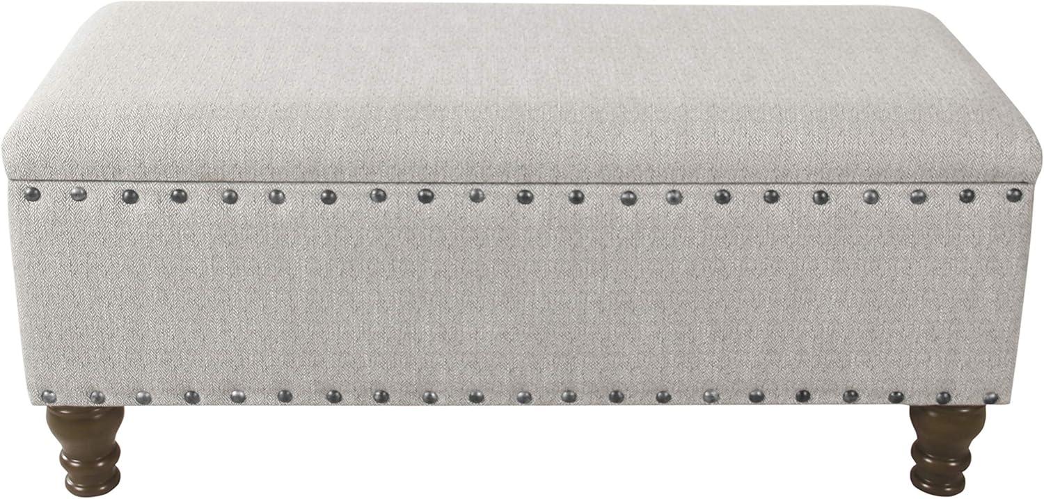 Large Storage Bench with Nailhead Trim - HomePop