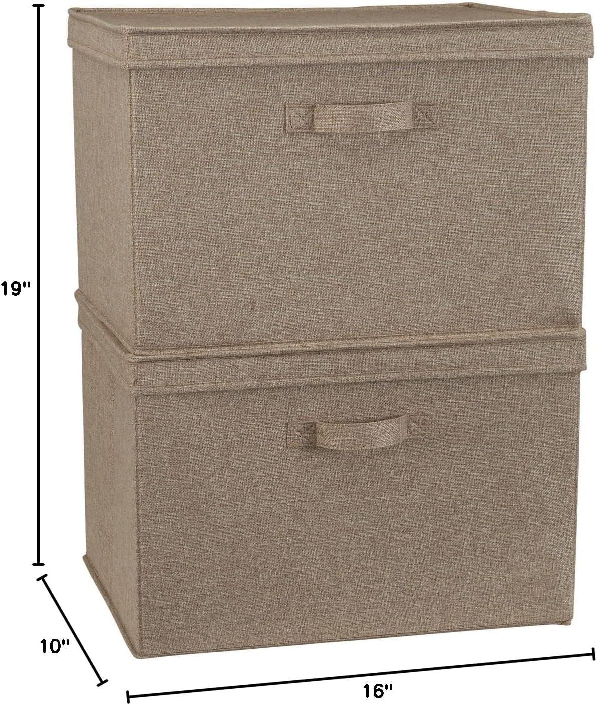 Household Essentials Household Essentials Wide Storage Box Fabric Bin (Set of 2)