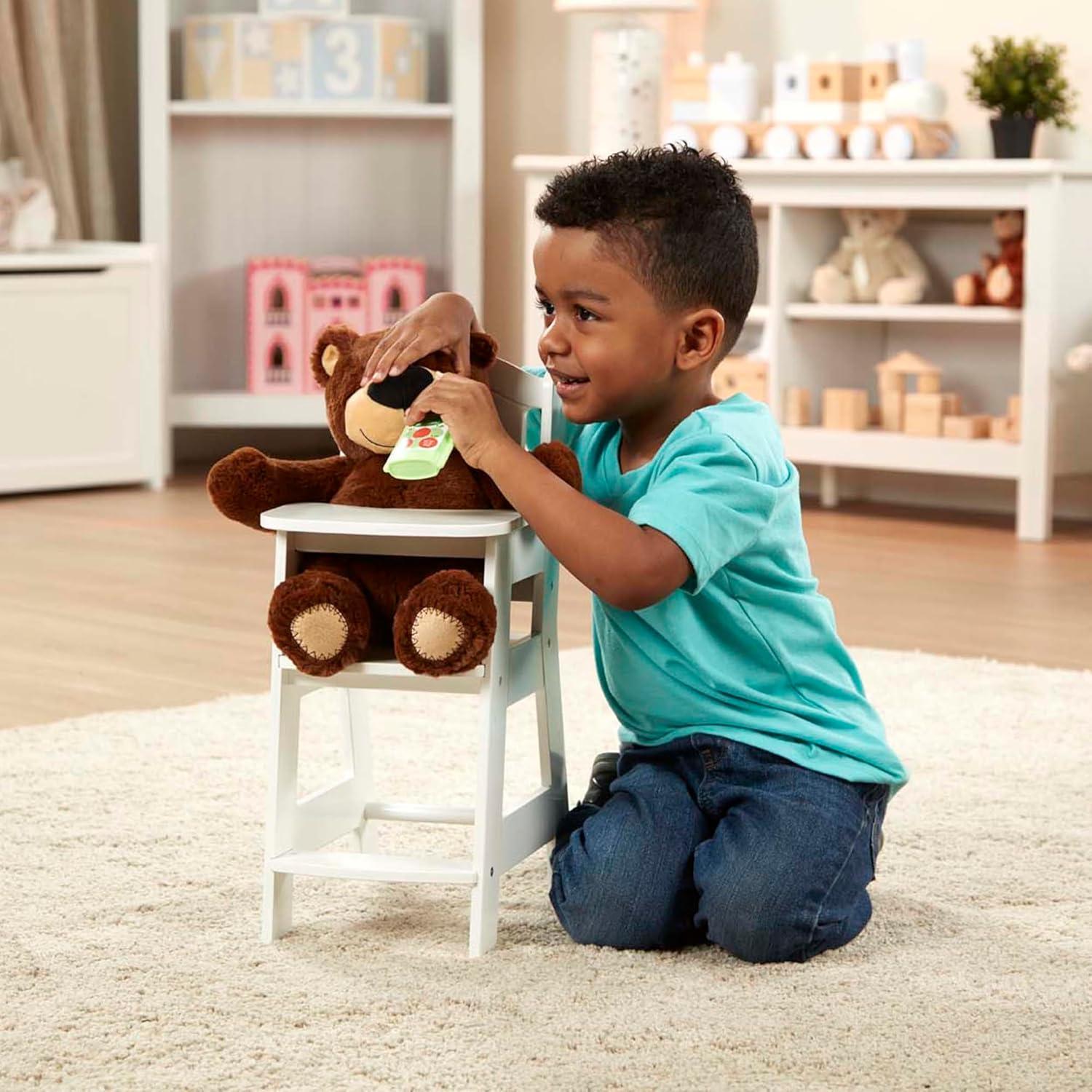 Melissa & Doug Play High Chair - Pretend Play High Chair Baby Doll Accessories,White