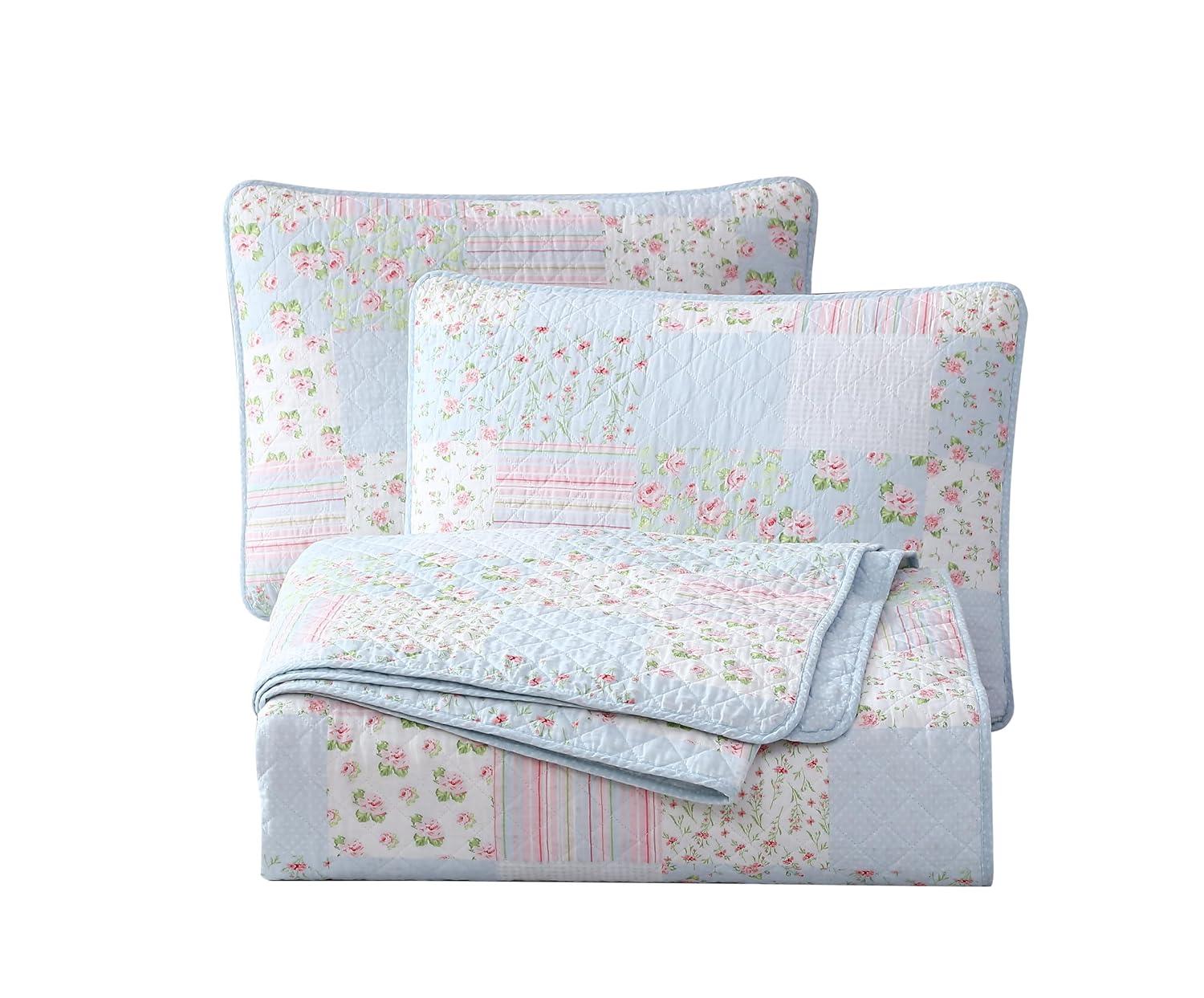 Chezmoi Collection Holly Cotton Patchwork Quilt Set