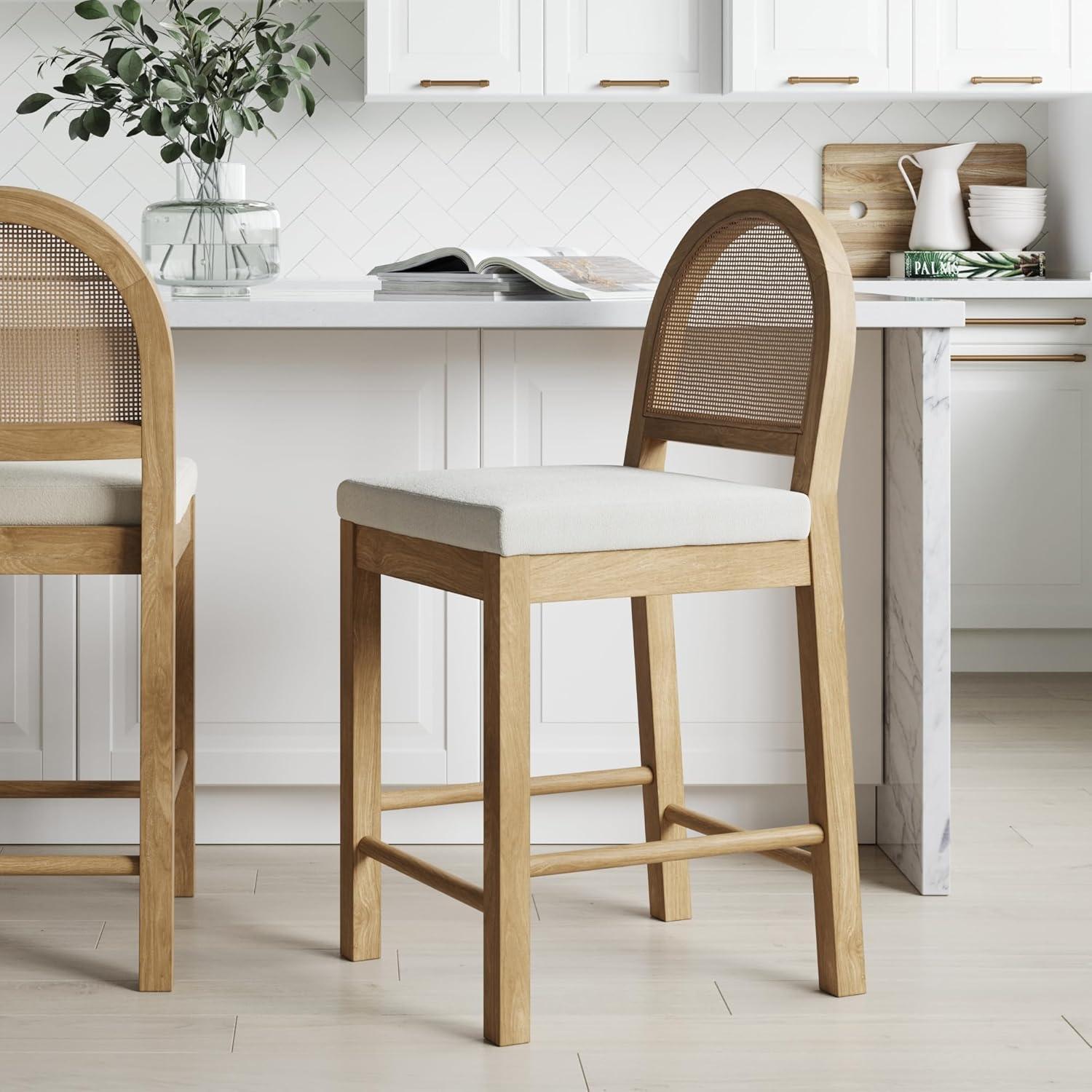 Nathan James Boucle Counter Stool & Reviews | Wayfair