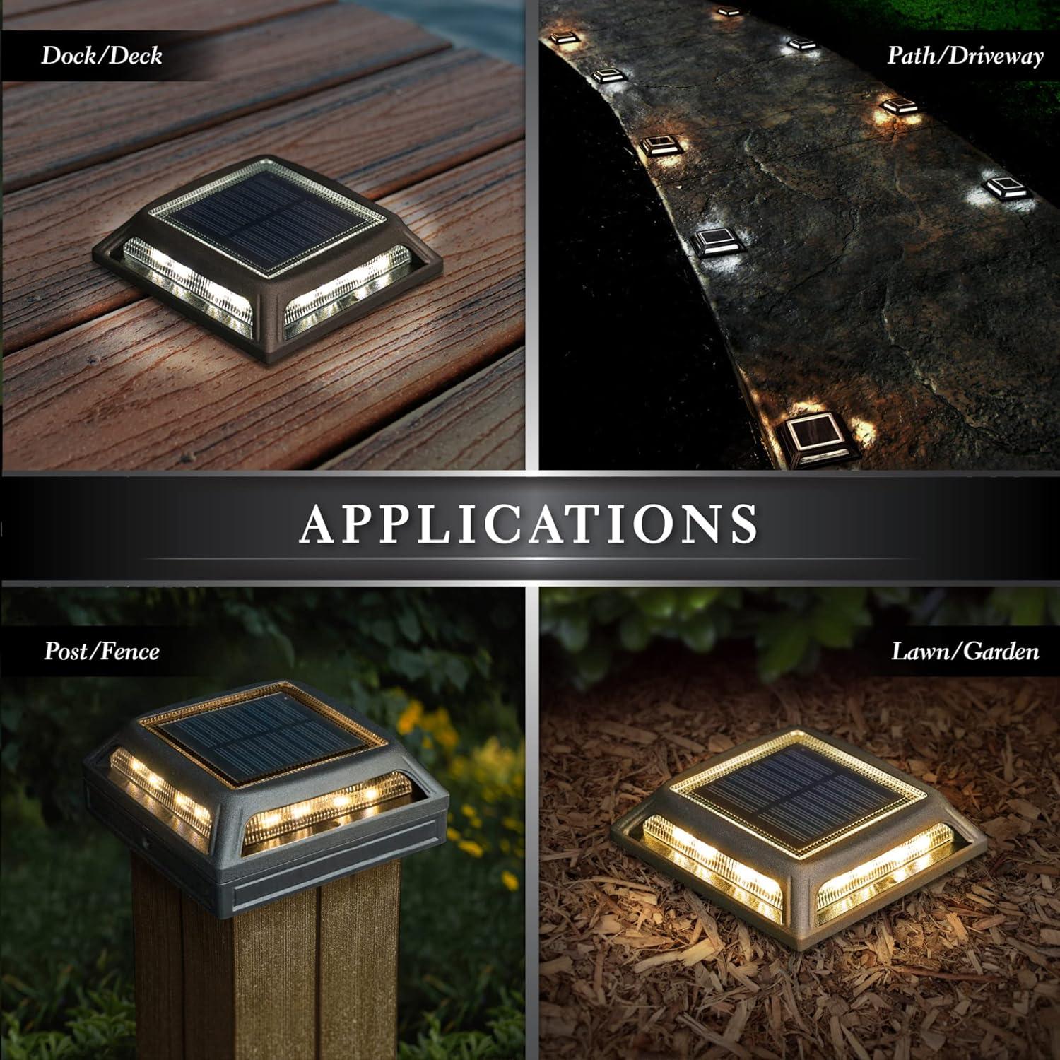 Classy Caps Sld505b Muskoka 4-3/4" Square Selectable Color Temperature Led Solar Post Cap