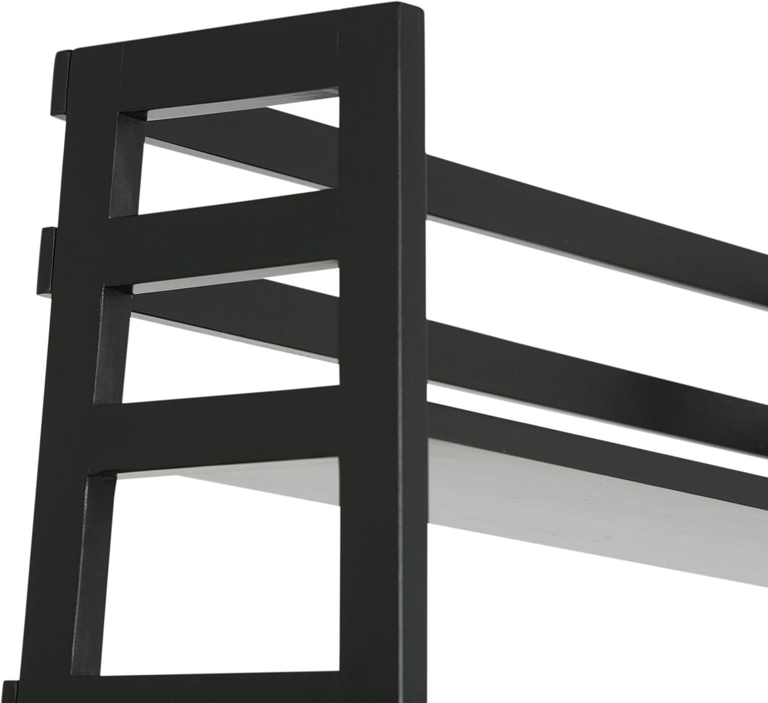 Acadian Solid Wood 30" Transitional Black Ladder Shelf