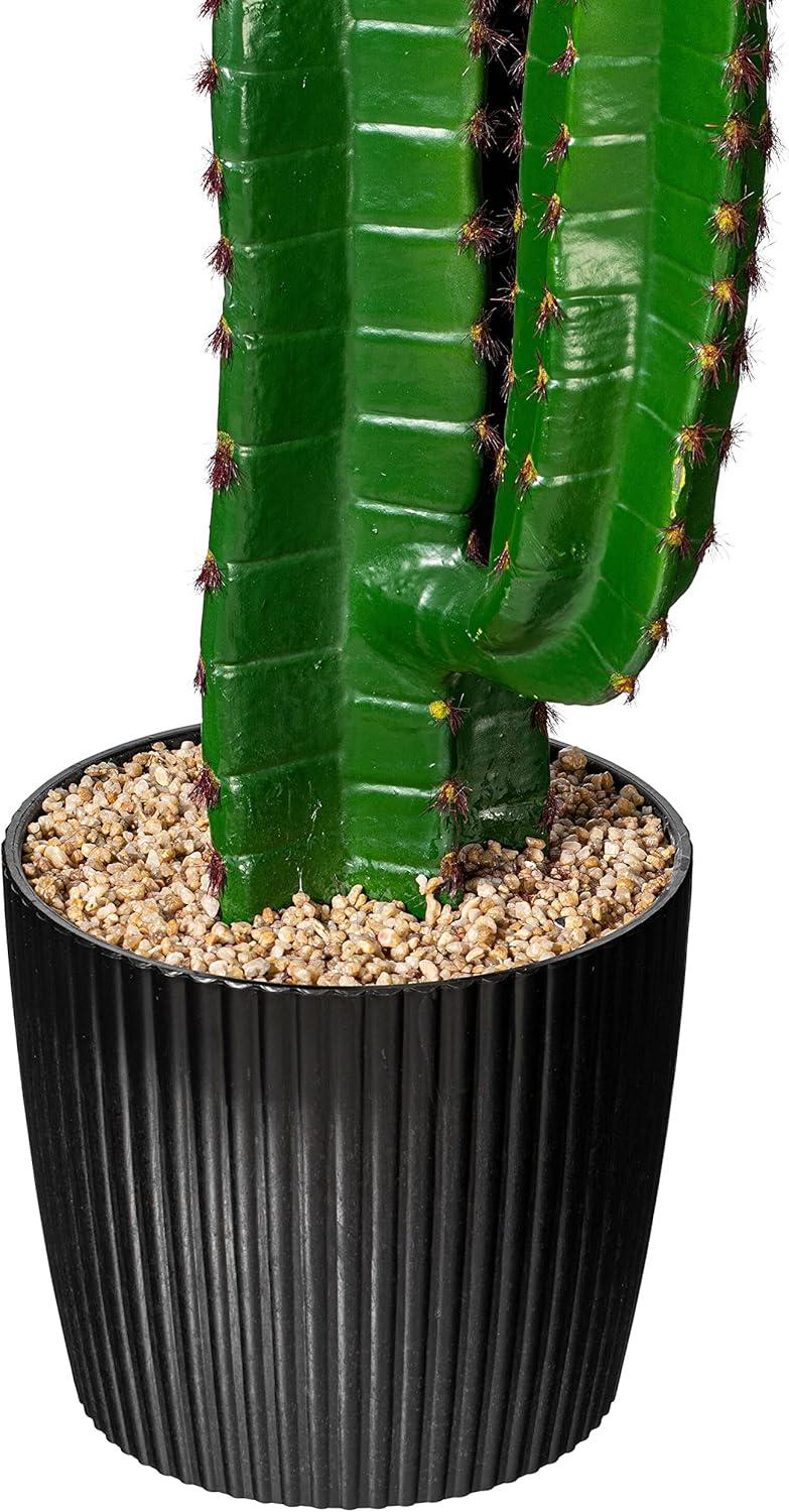Williston Forge 45" Artificial Green Finger Cactus in 8" Black Pot