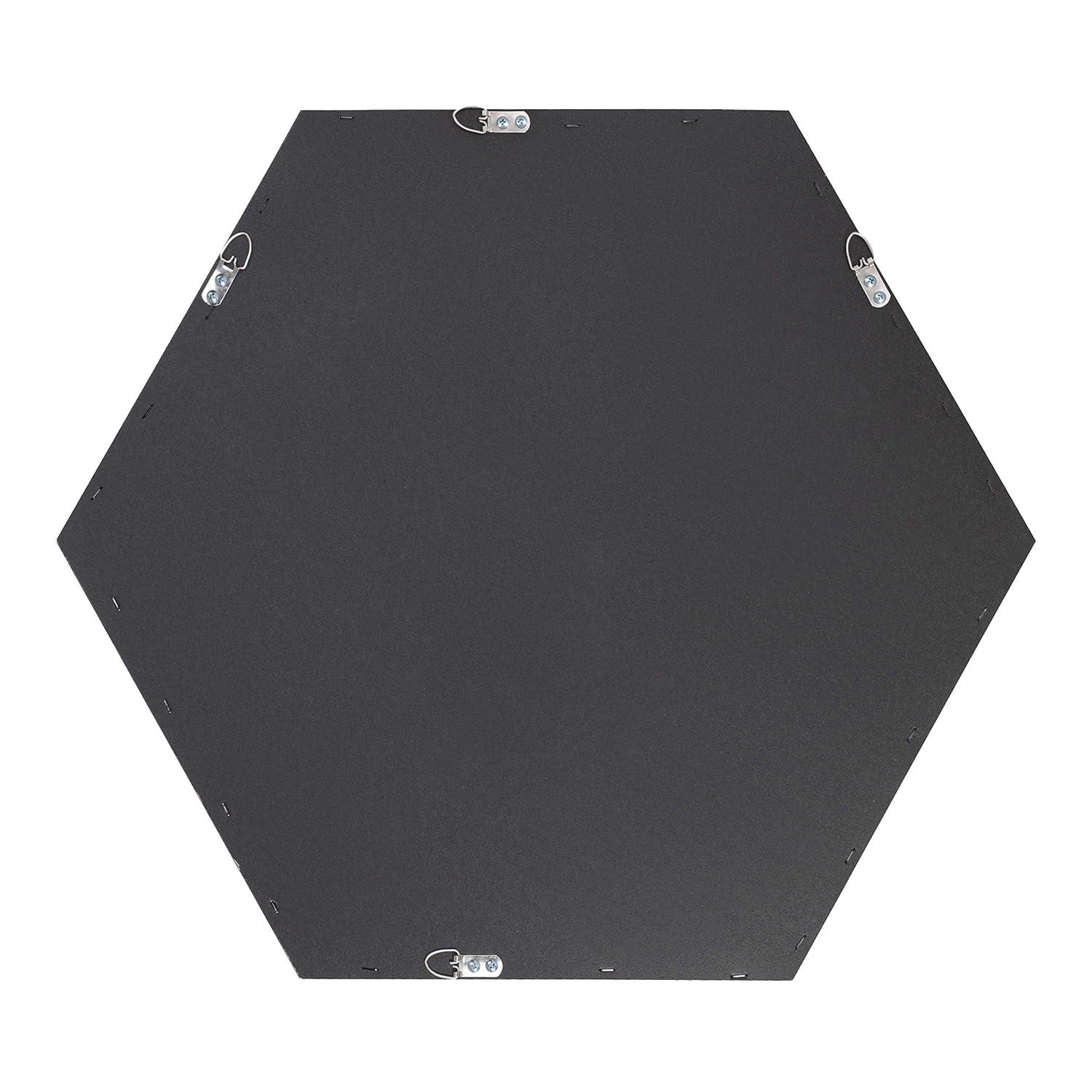 22" x 25" Rhodes Hexagon Wall Mirror Walnut Brown - Kate & Laurel: Modern Plastic Frame, No Assembly Required