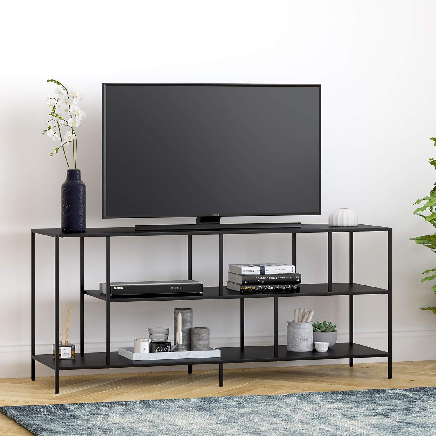 Three Shelf TV Stand in White - Henn&Hart