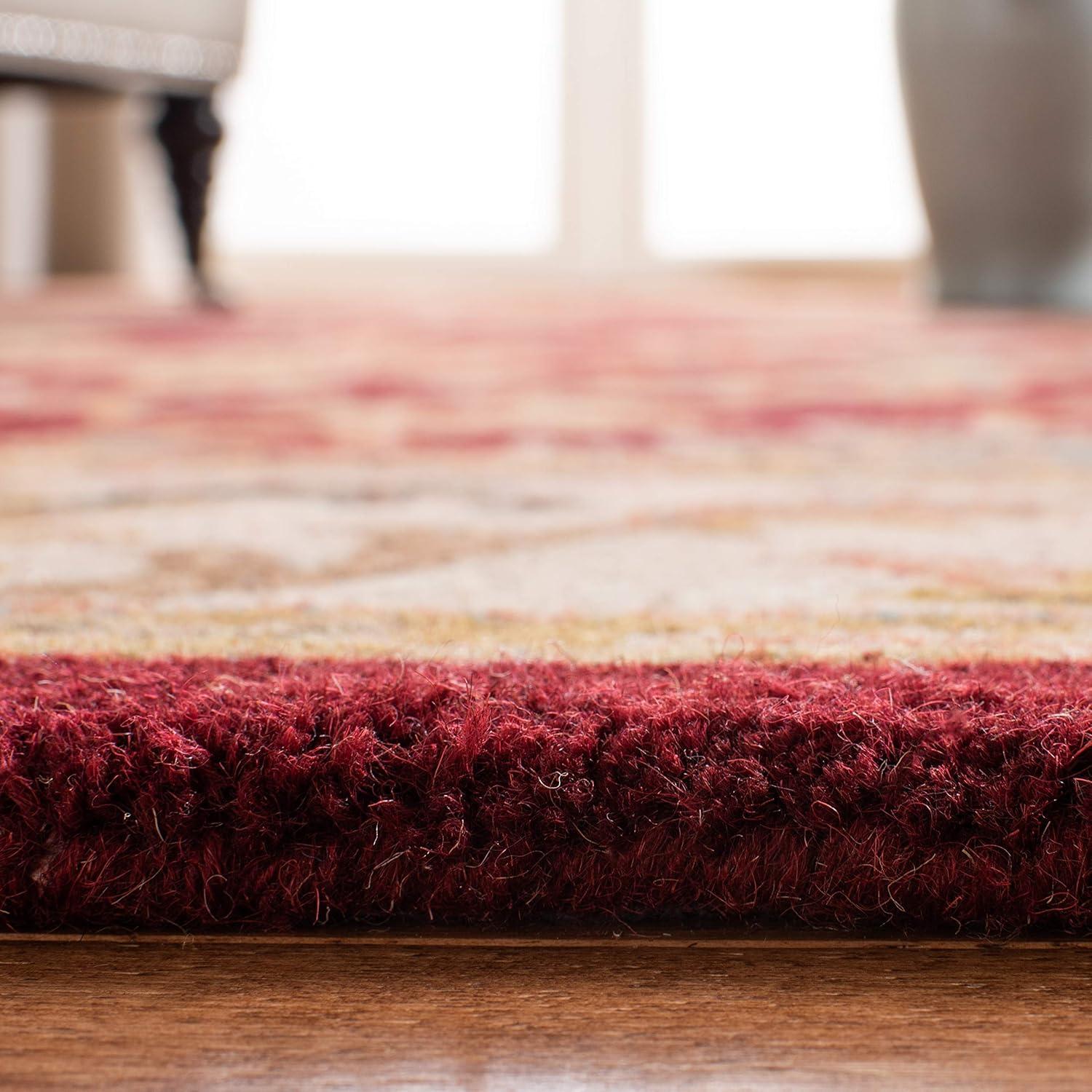 SAFAVIEH Heritage Valery Oriental Wool Area Rug, Red/Black, 10' x 10' Square