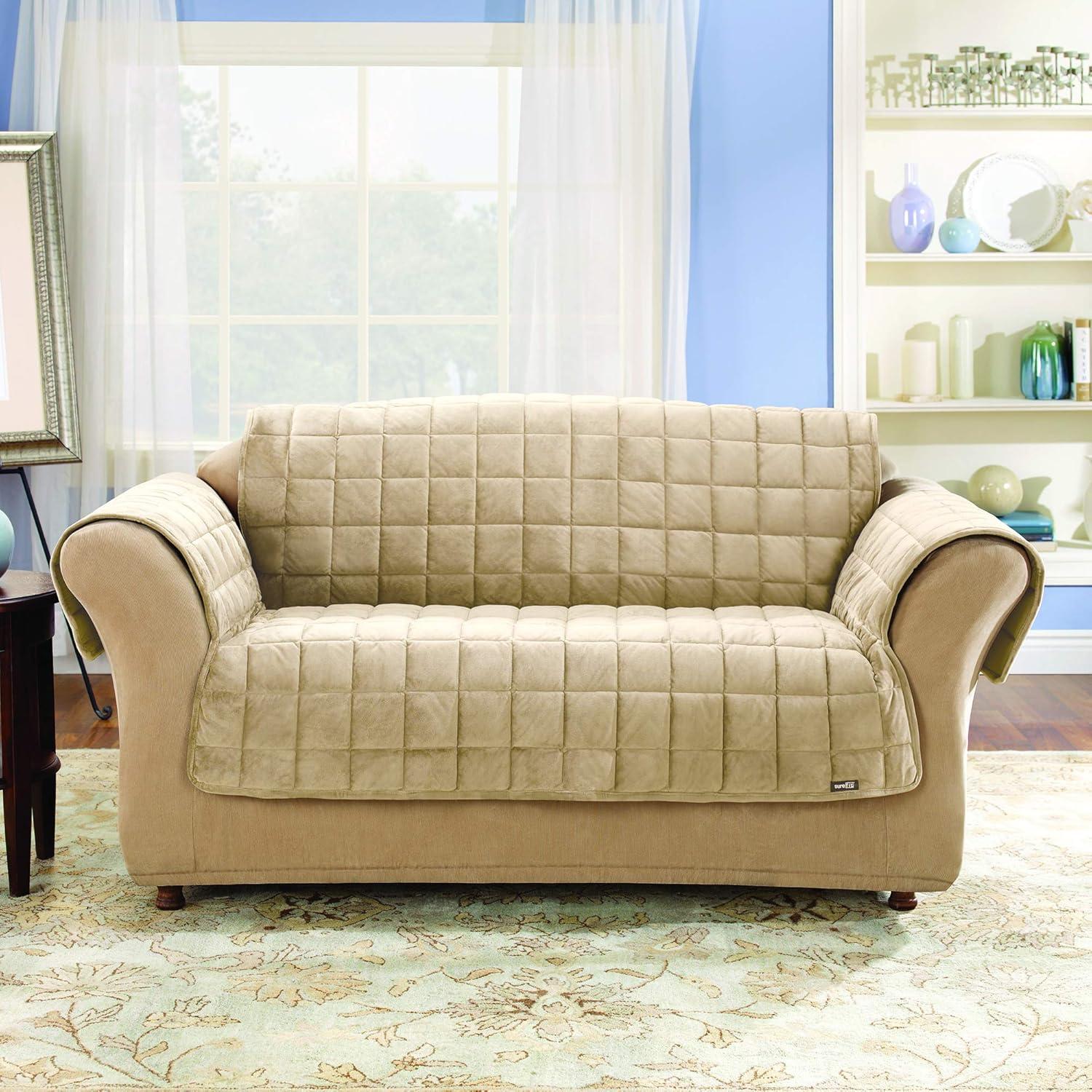 SureFit  Deluxe Pet Sofa Furniture Cover Ivory