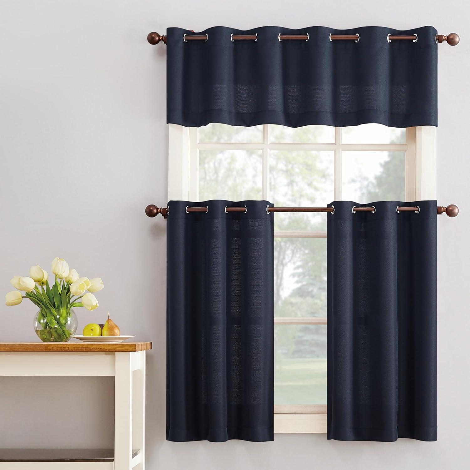 No. 918 Montego Window Curtain Valance/Kitchen Curtains, Set of 2, 56" x 24"