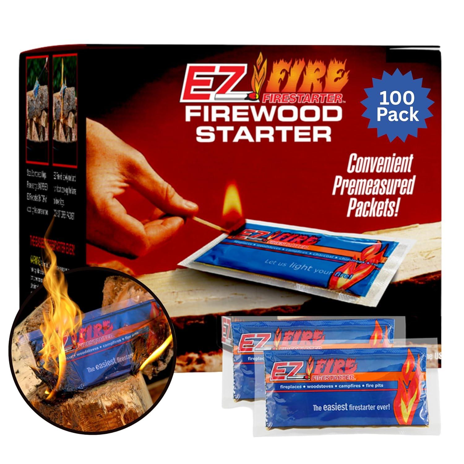 Naturally Occurring, Reliable, All Purpose, Easy-to-Use Fire Starter for Wood Stoves, Fireplaces, Campfires, and Bonfire – Waterproof, Windproof, Safe, Clean, Odorless | 10 Pack