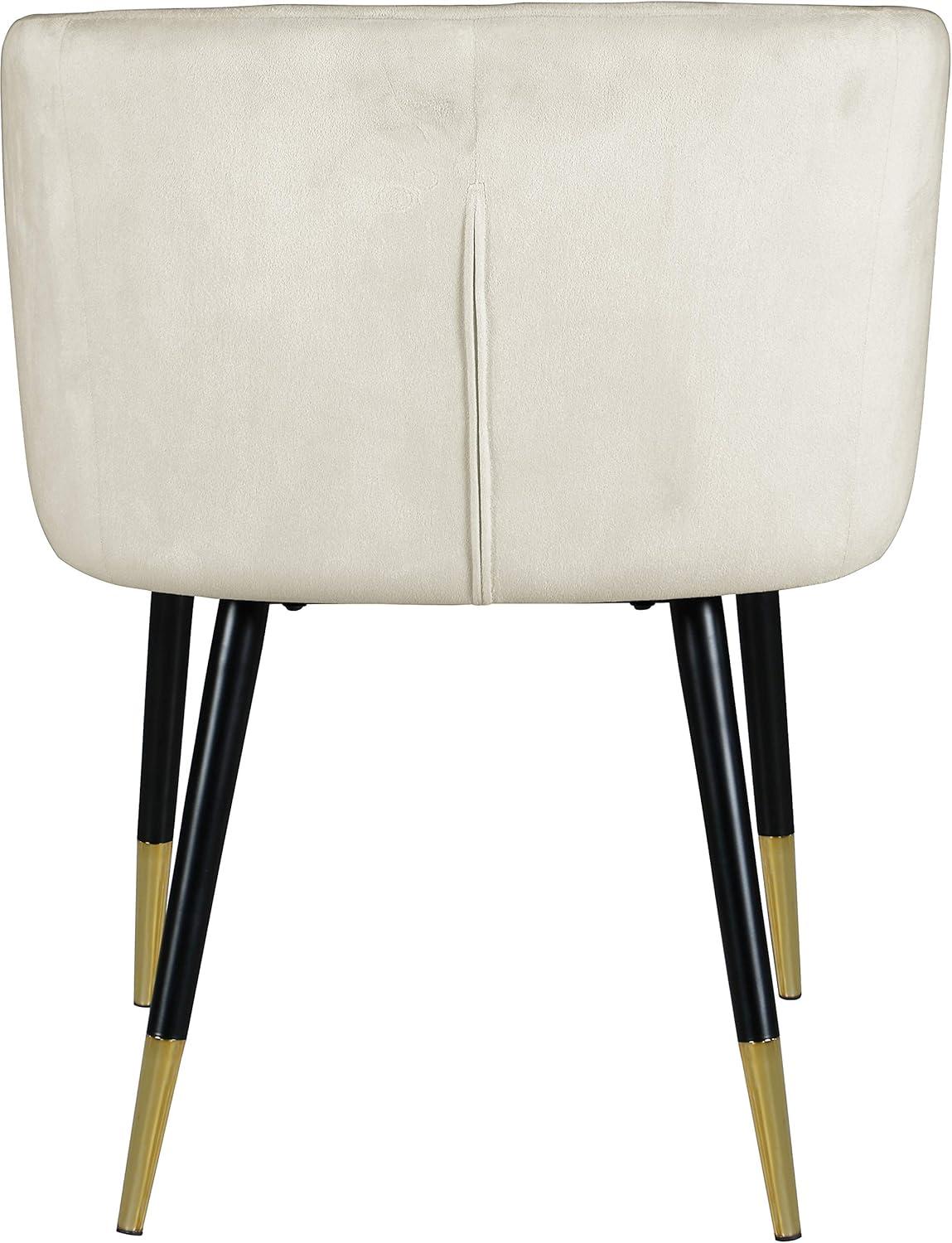 Meridian Furniture Louise Velvet Dining Chair in Cream