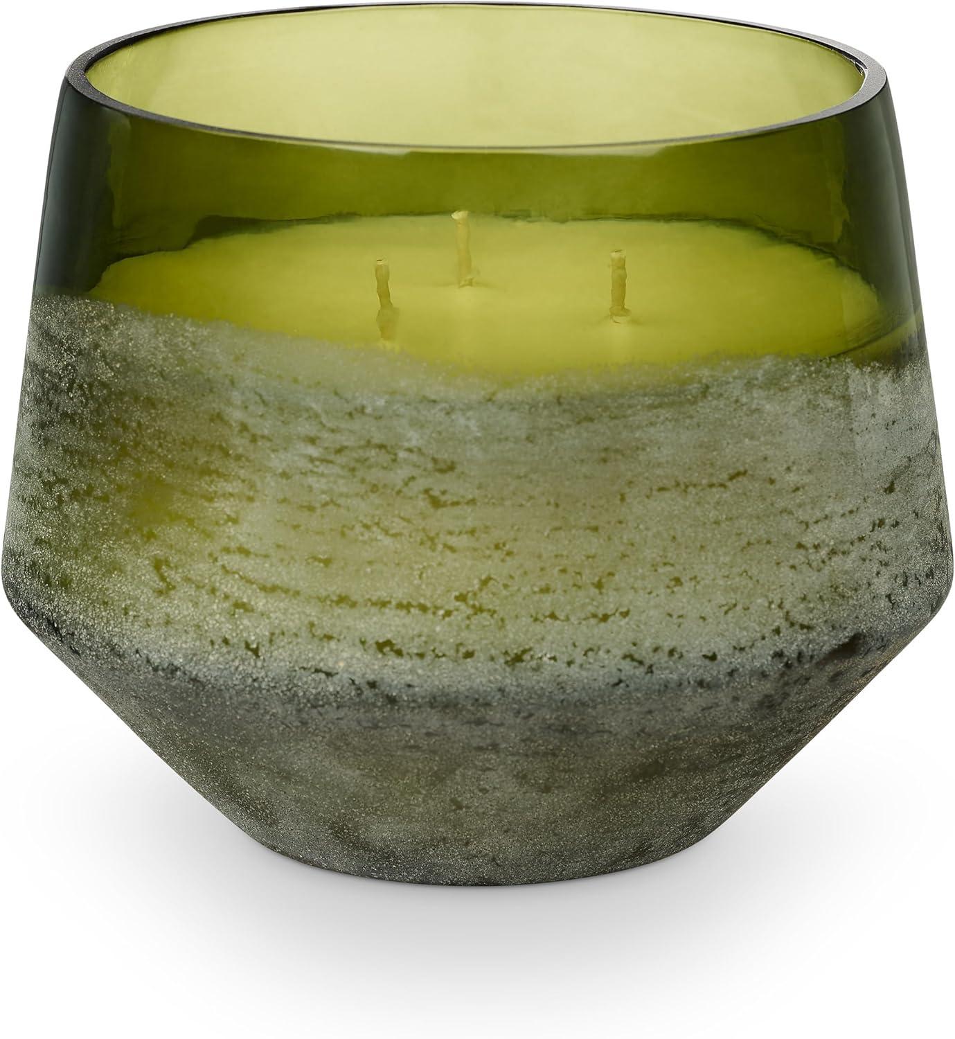 Large Green Baltic Glass Candle with Soy Wax