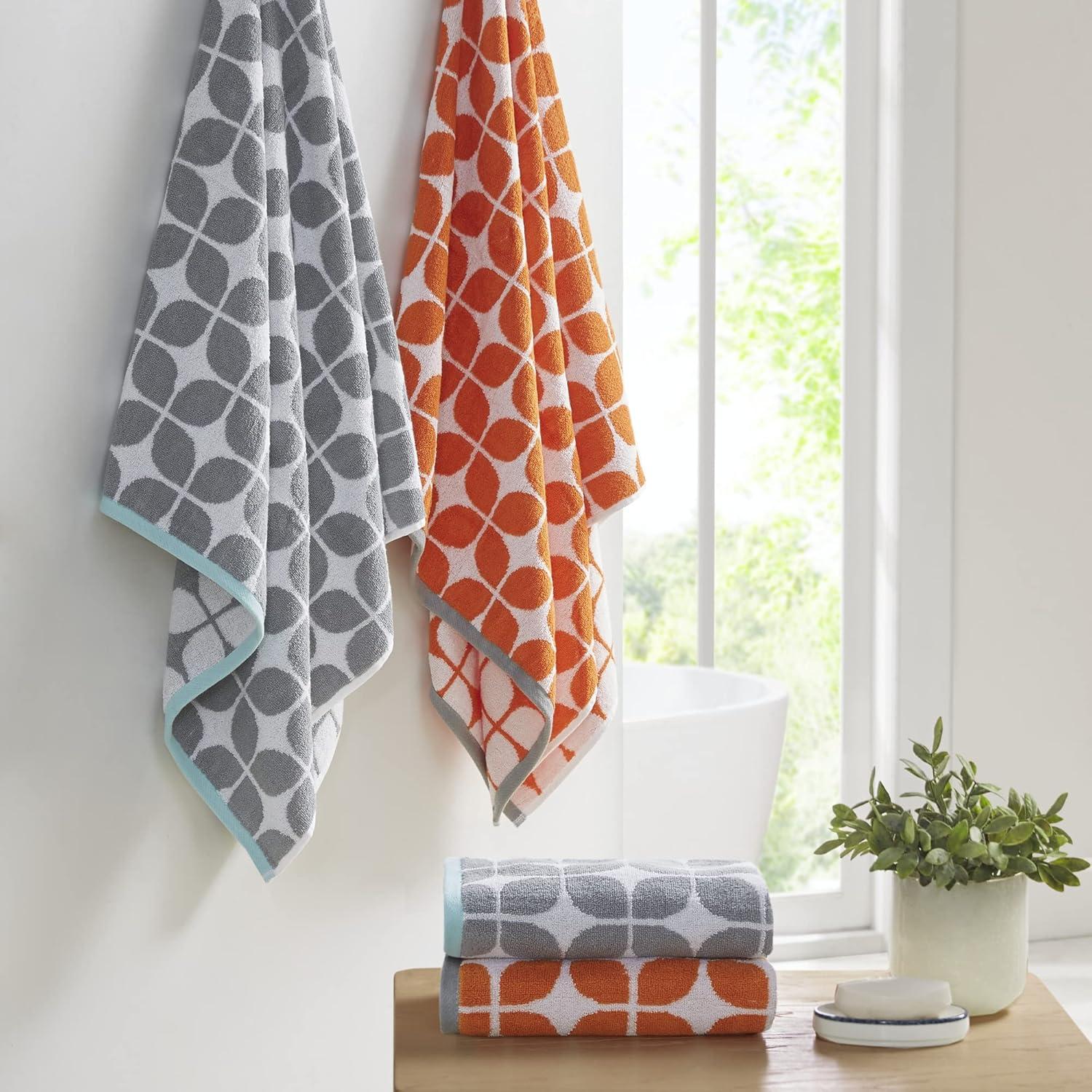 Intelligent Design Lita 6-Piece Cotton Jacquard Towel Set in Orange