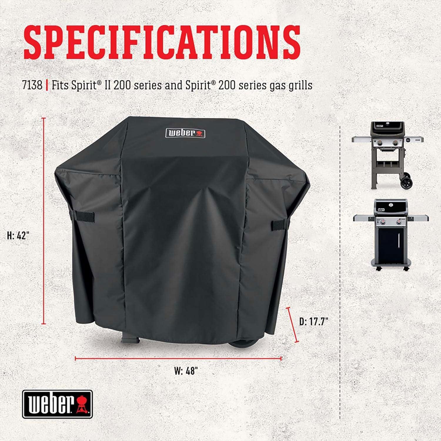 Black Heavy Duty Waterproof Grill Cover for Spirit II 200 Series