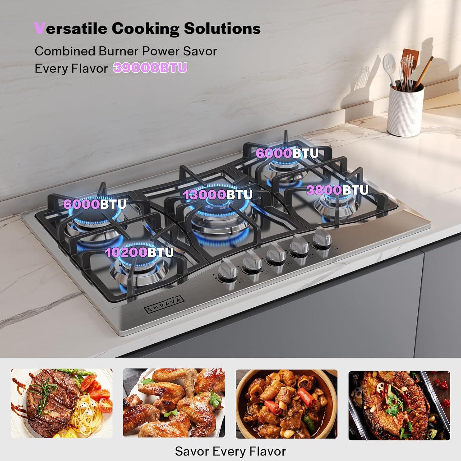 Empava 30GC21 30 in. Built-in Gas Stove Cooktop