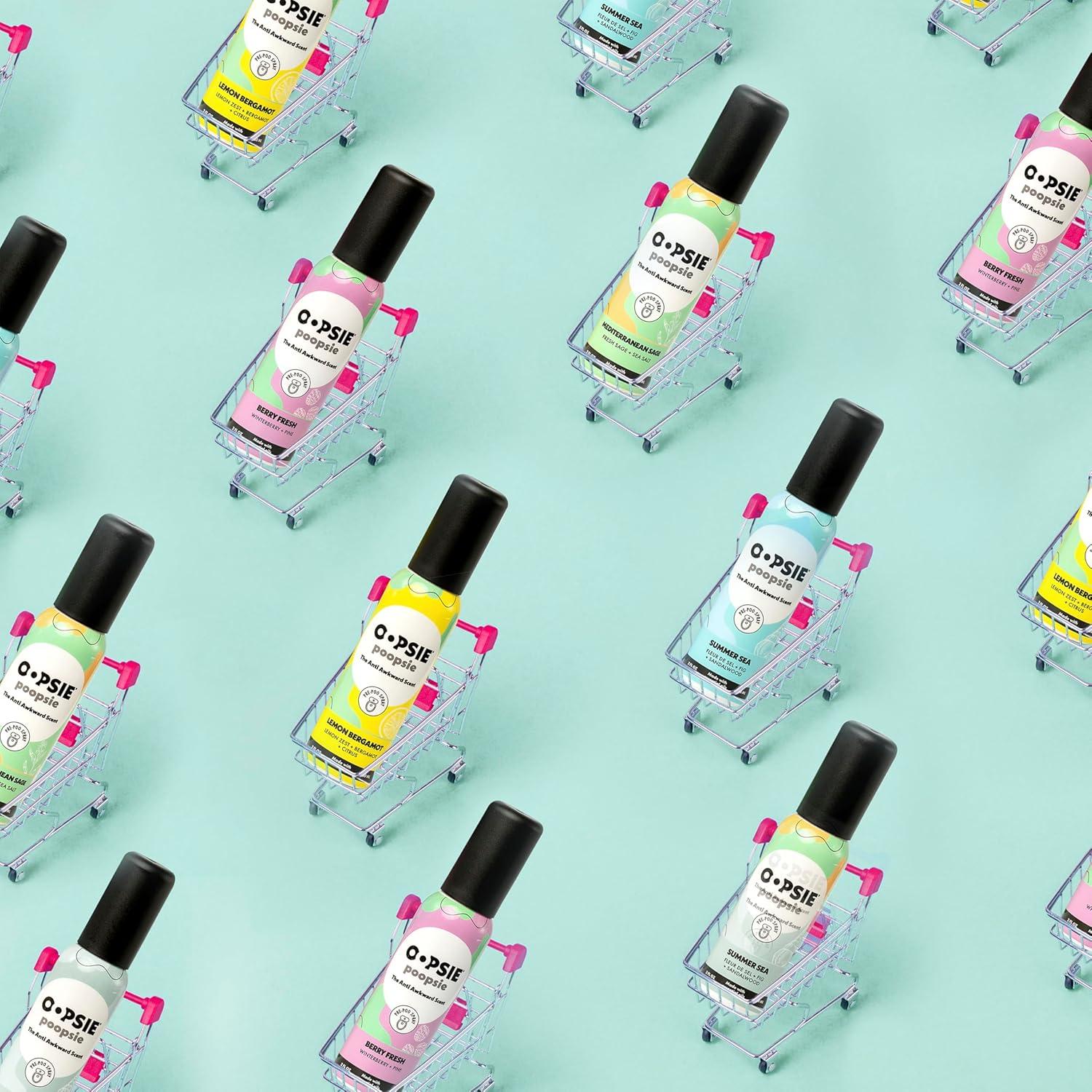 Toilet Spray Lemon Bergamot and Morning Shower Giftable 2 Pack Assorted Scents 2oz
