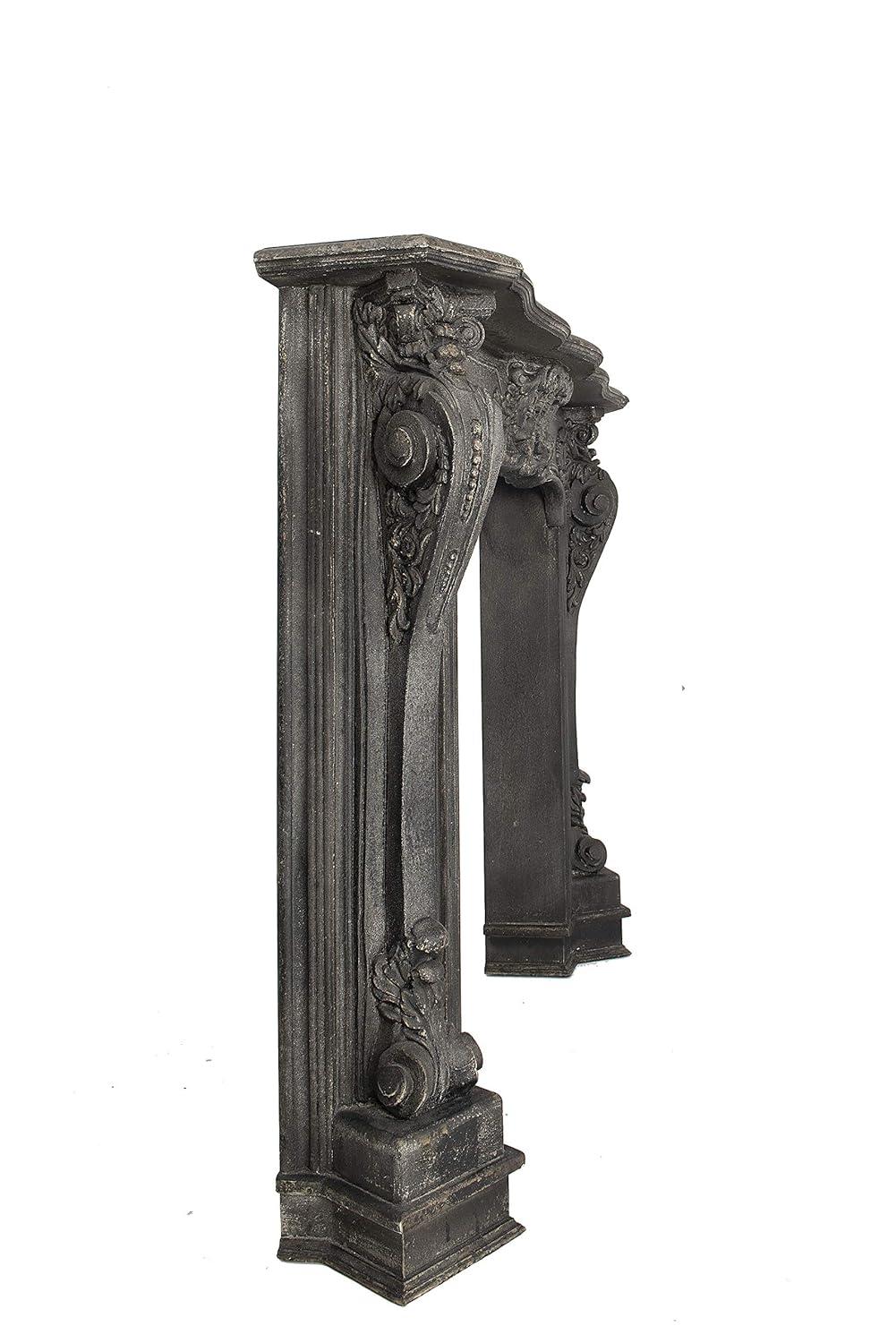 Storied Home Ornate Decorative Fireplace Mantel Black: Wall Mount, MDF Frame, Adult Assembly