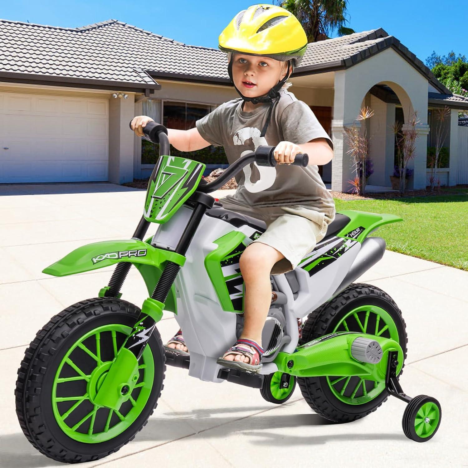 Joyldias 12v7ah Battery-powered Kids Motorcycle Dirt , Ride On Motorcycle For Kids With Training Wheels